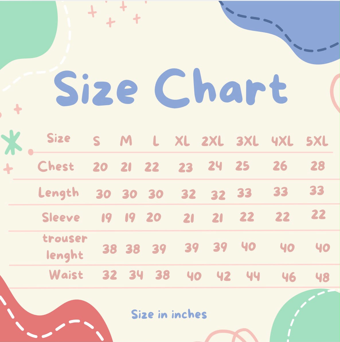 Size chart