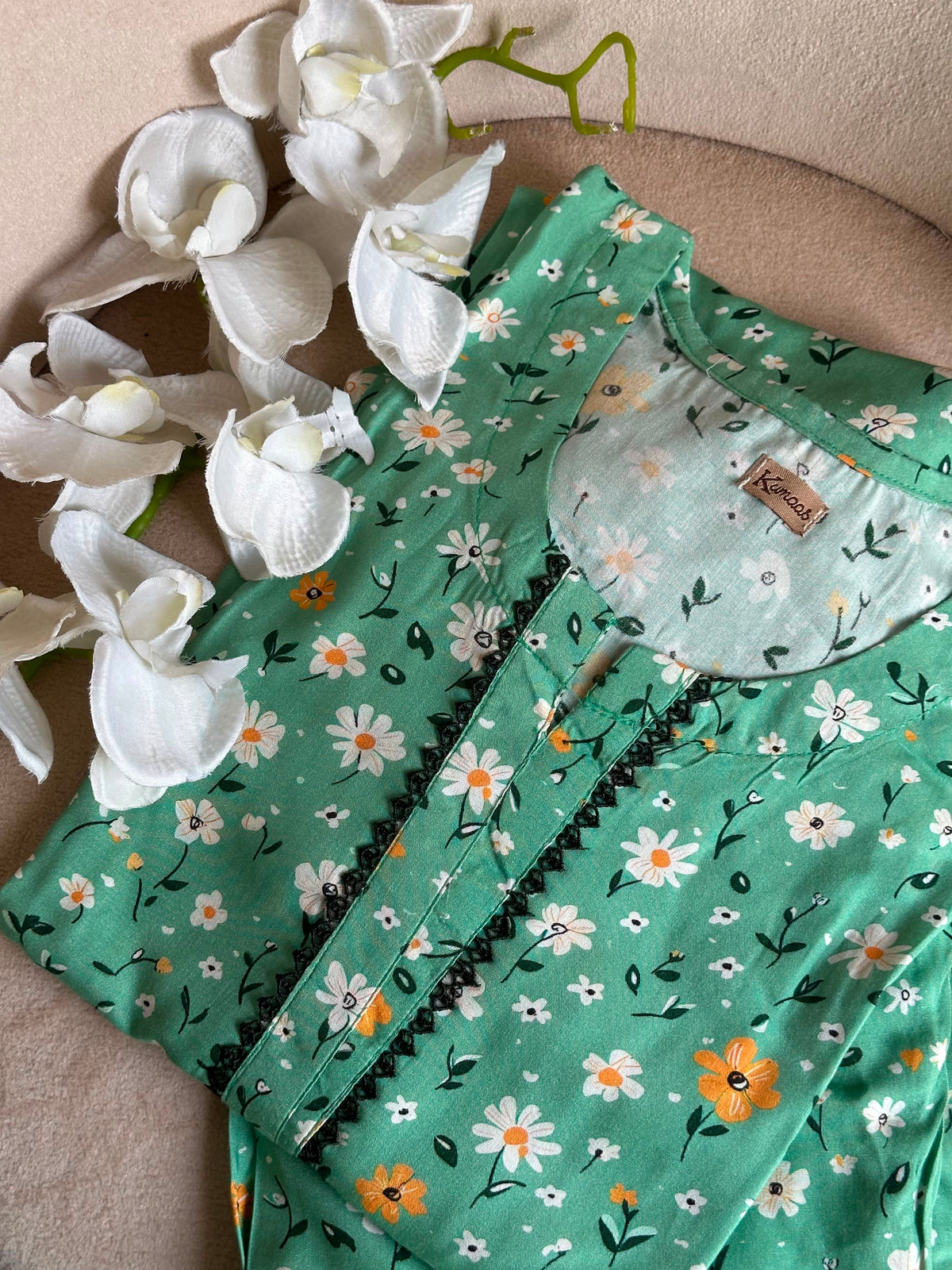 Mint green linen