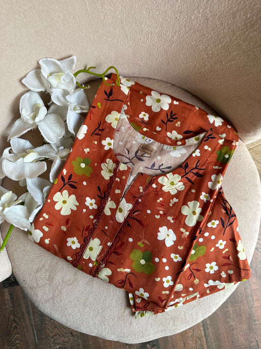 Orange bloom linen