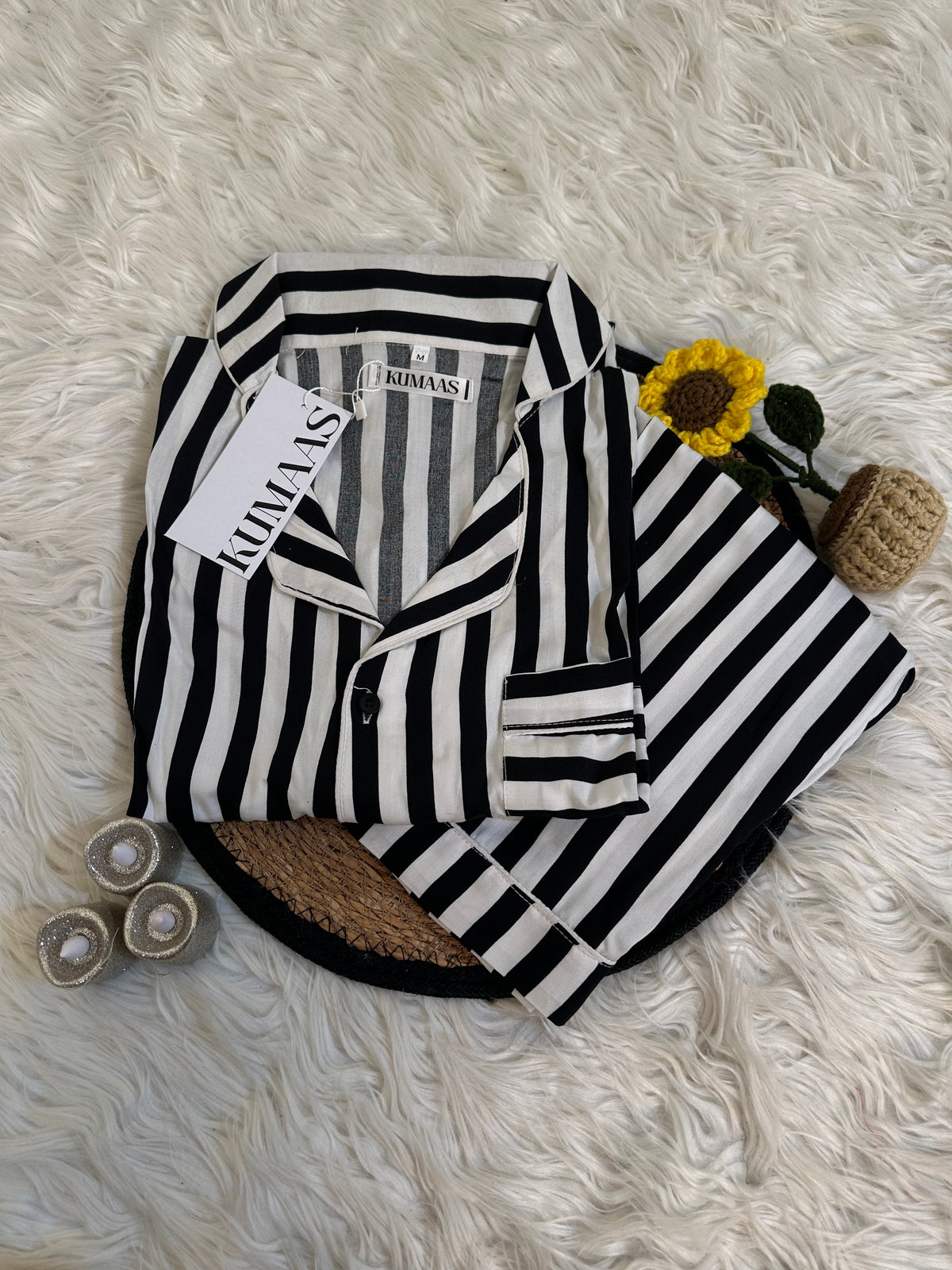 Black stripes pjs.