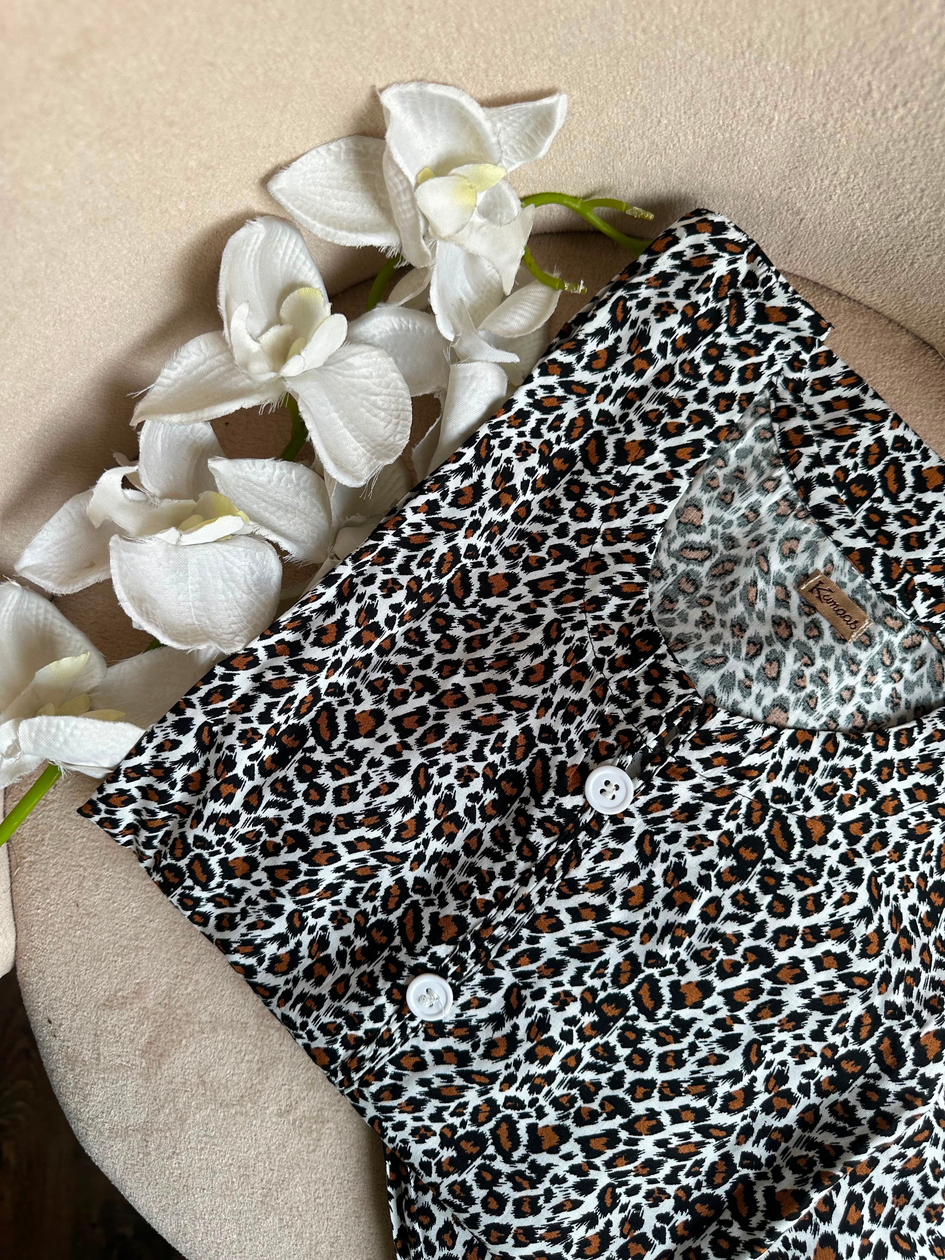 Leopard shift linen