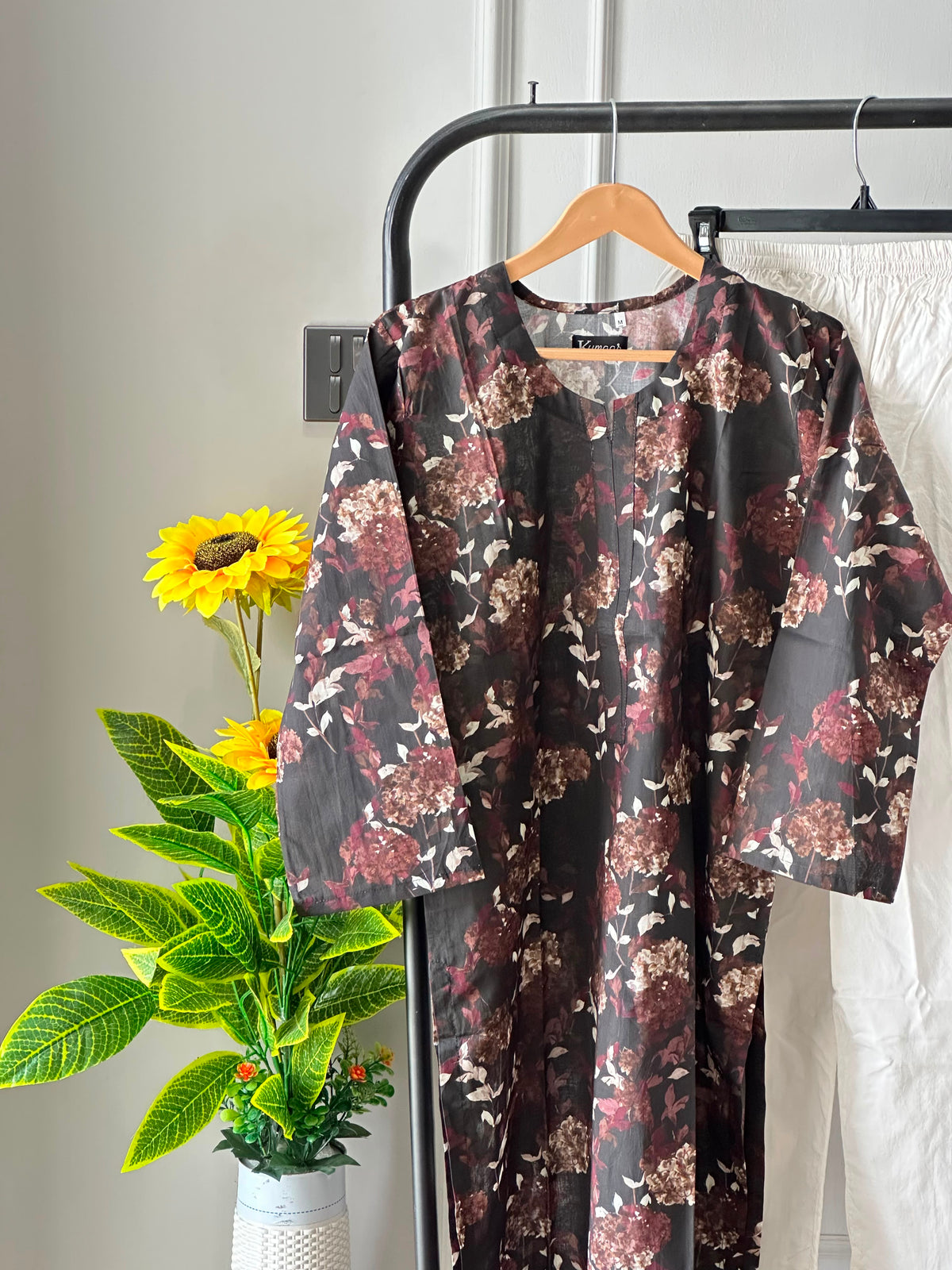 Rustic Mocha Lawn kurti