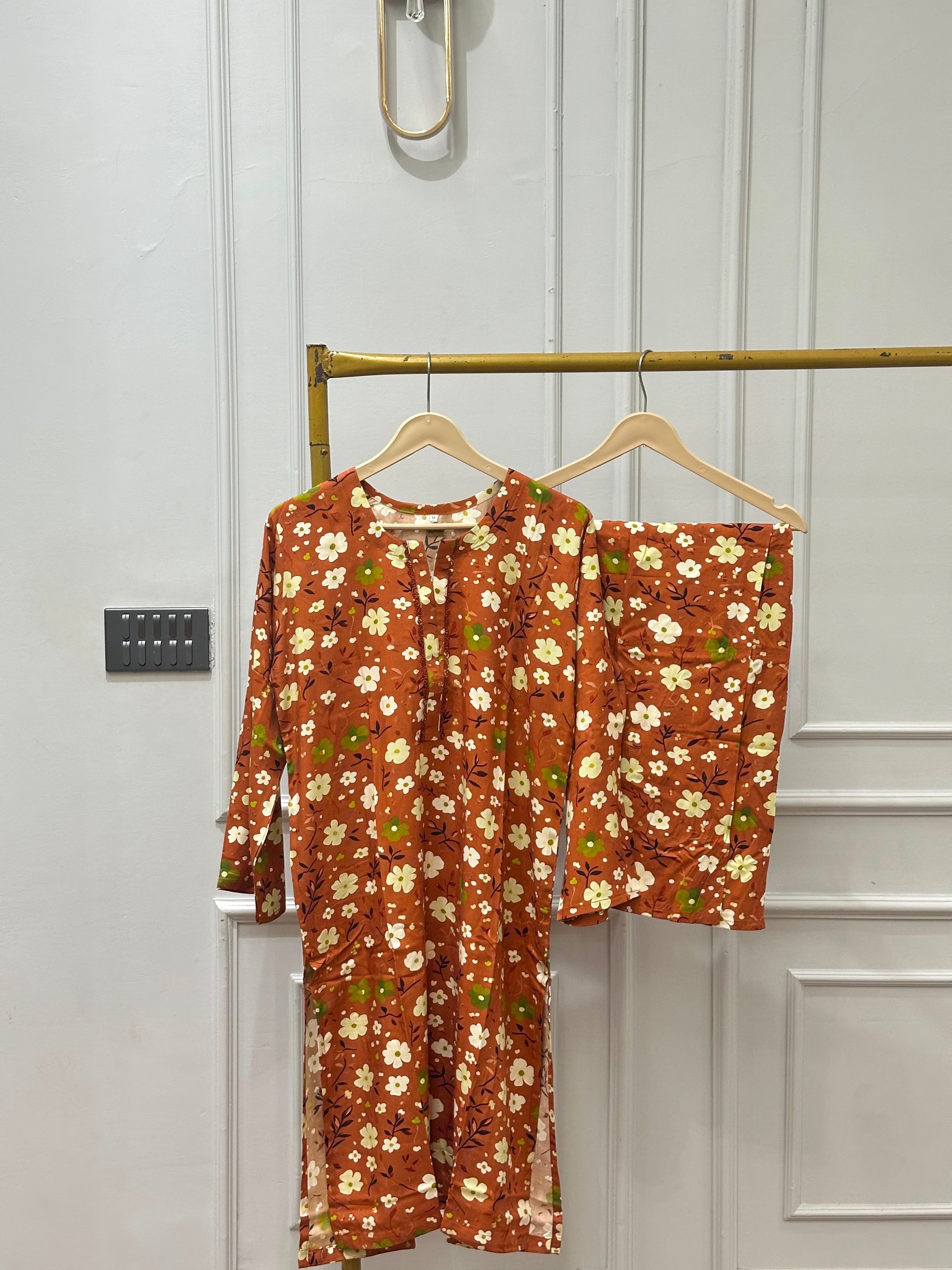Orange bloom linen