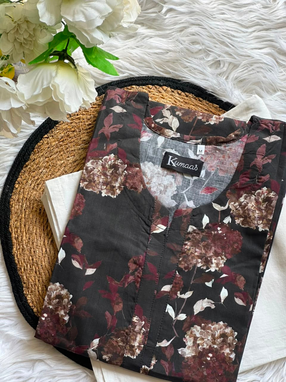 Rustic Mocha Lawn kurti