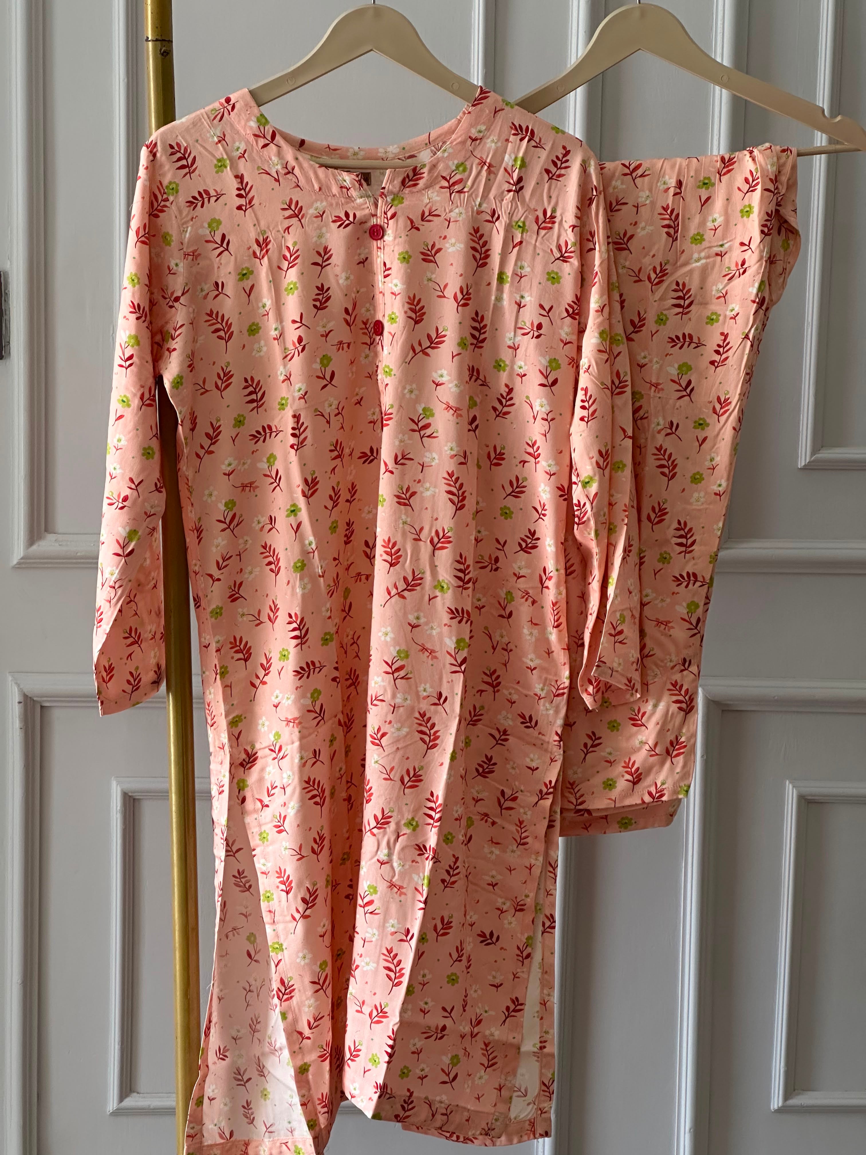 coral flora linen