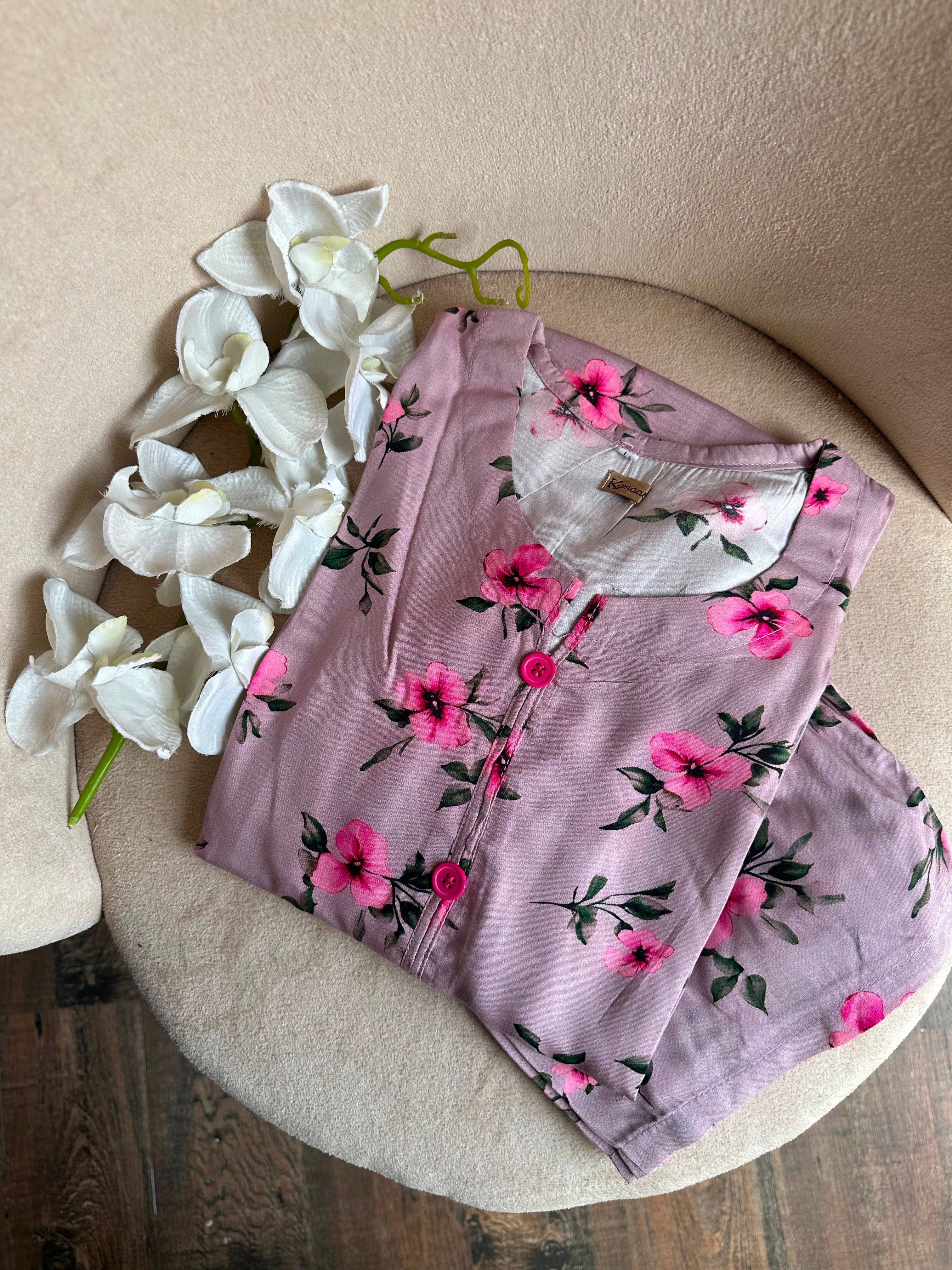 Lilac flower linen
