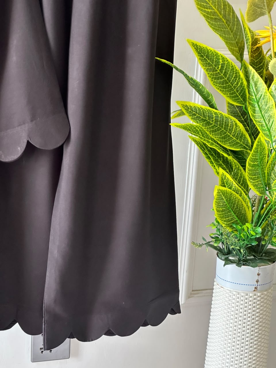 Plain black linen