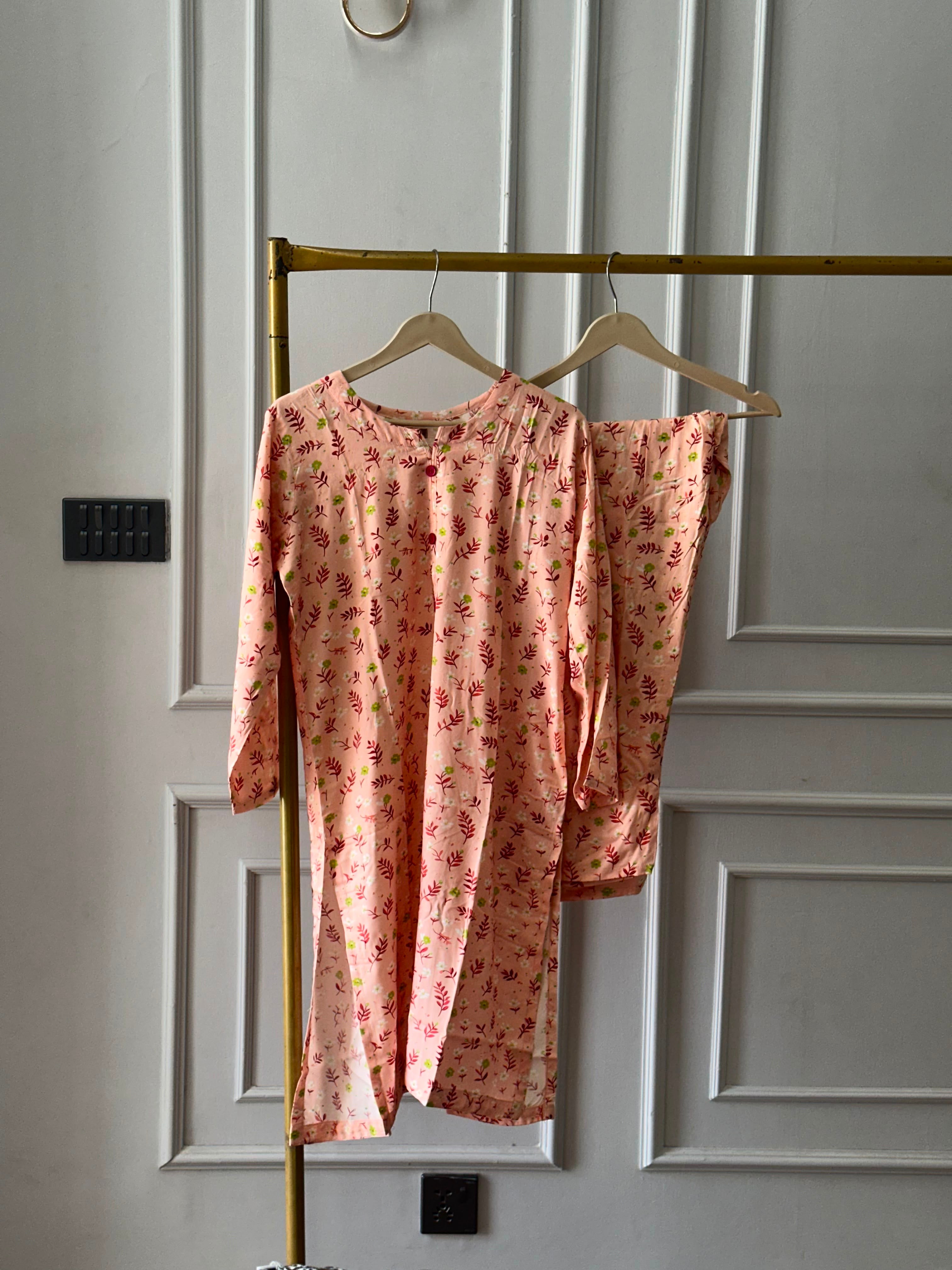 coral flora linen