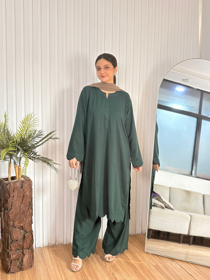 Emerald green linen