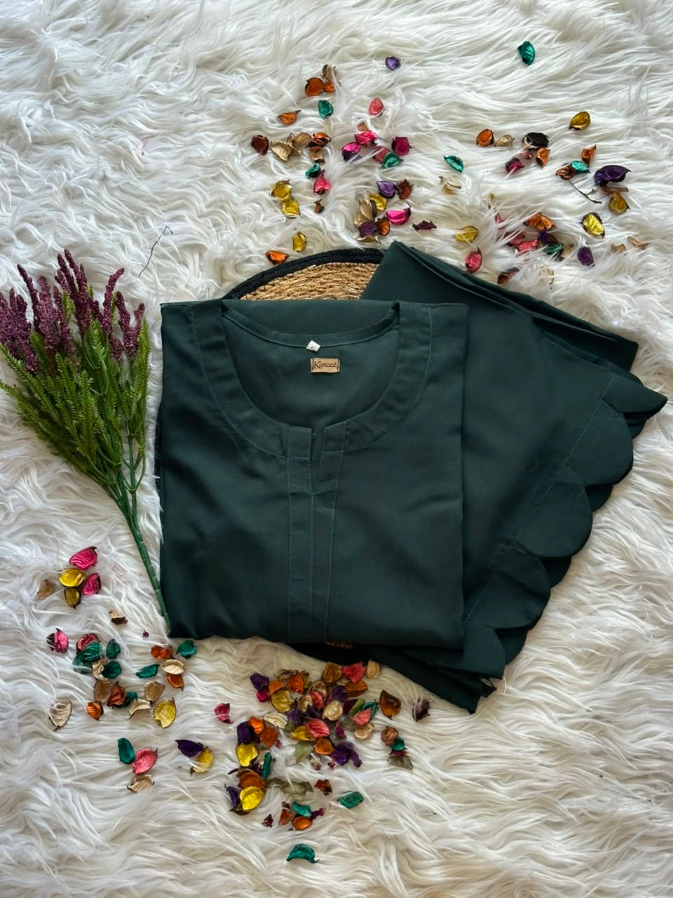Emerald green linen