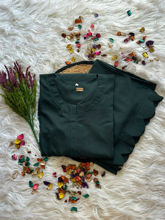 Emerald green linen