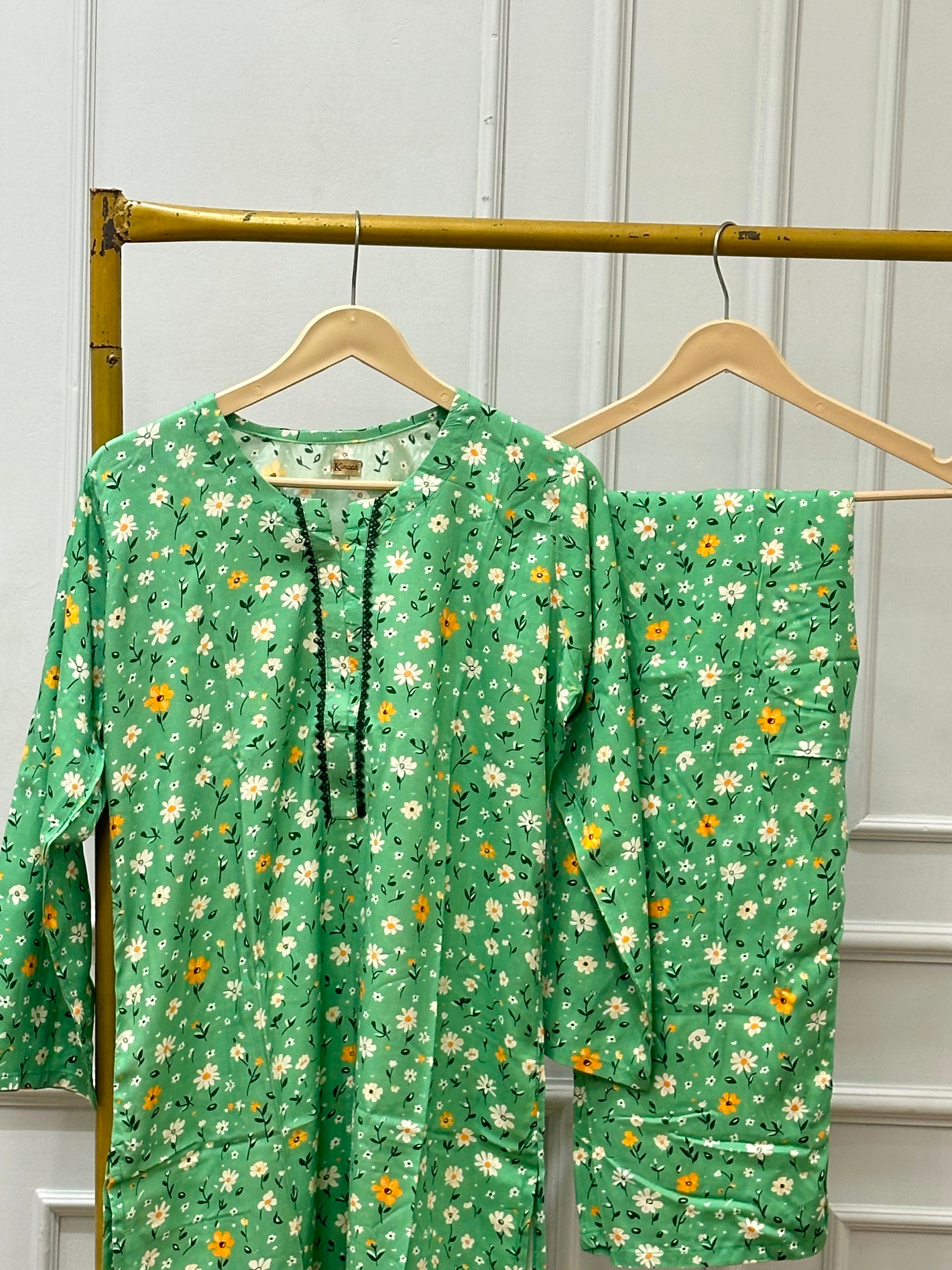 Mint green linen