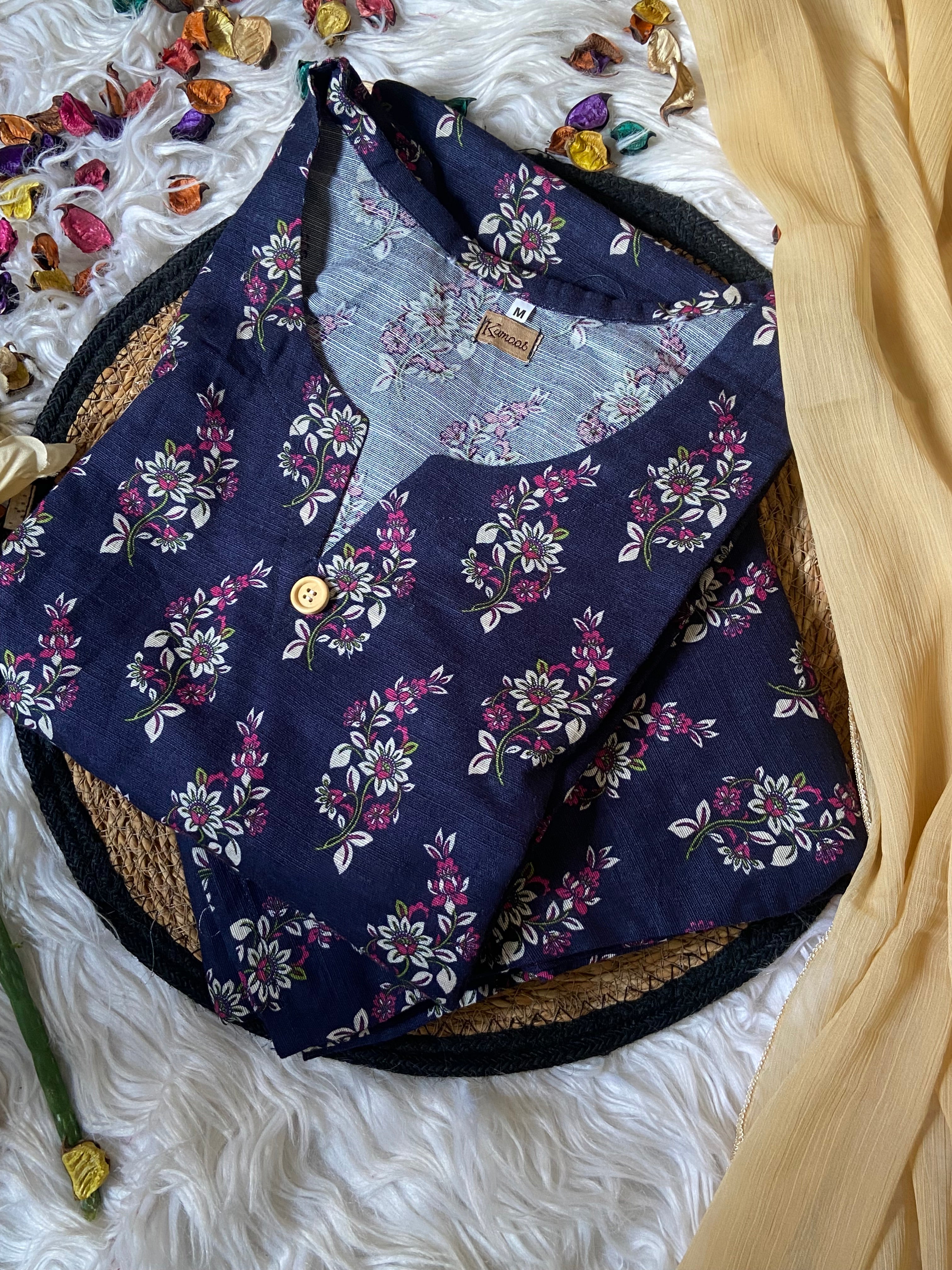 Dark blue khaddar