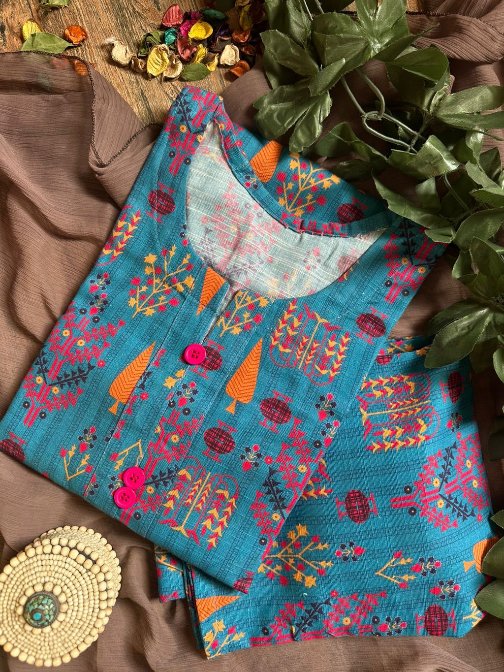 Colorful blue khaddar