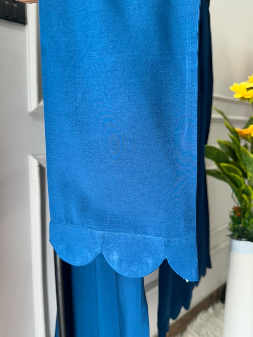 Dark ocean blue linen