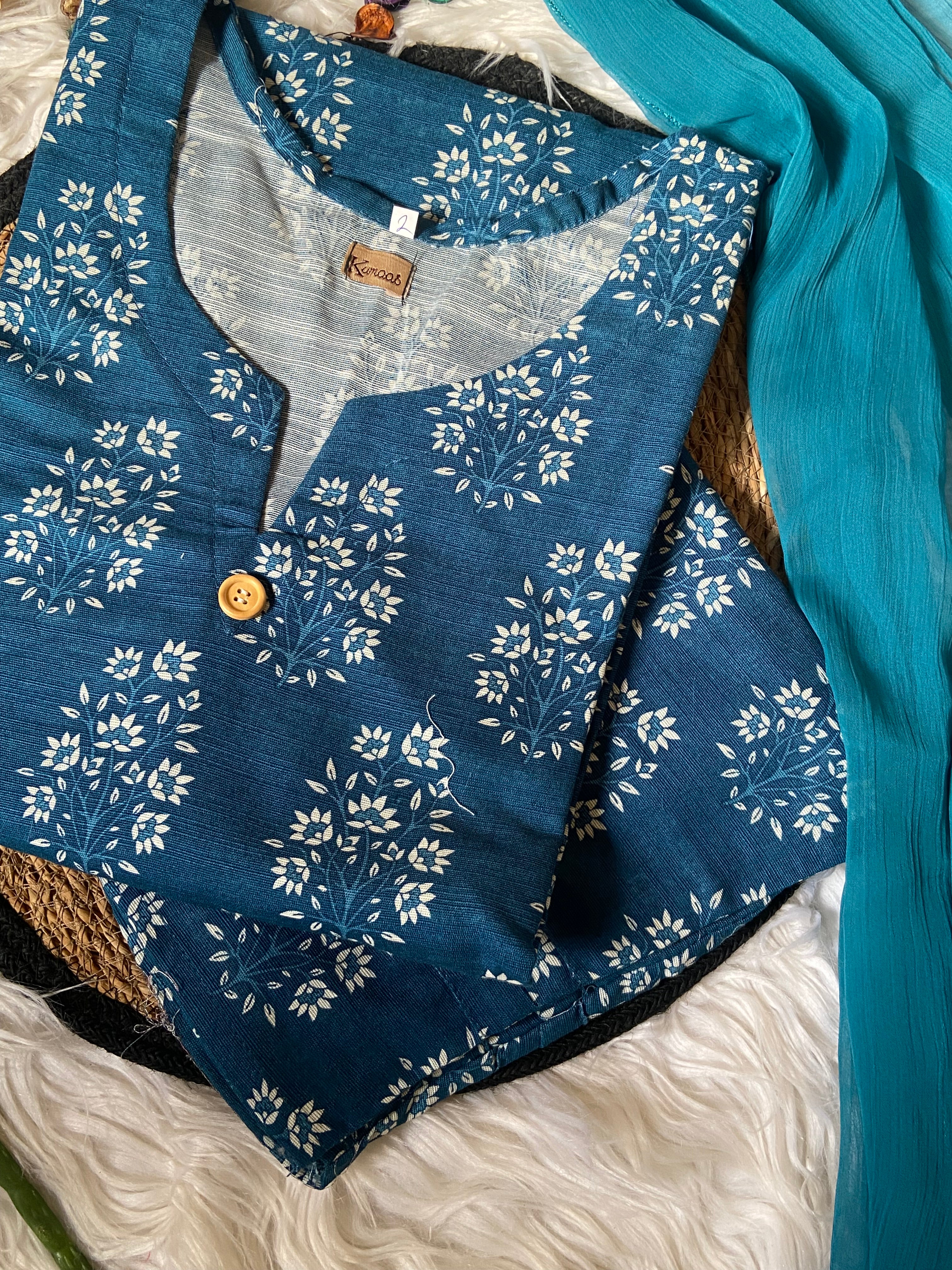 Ocean blue khaddar