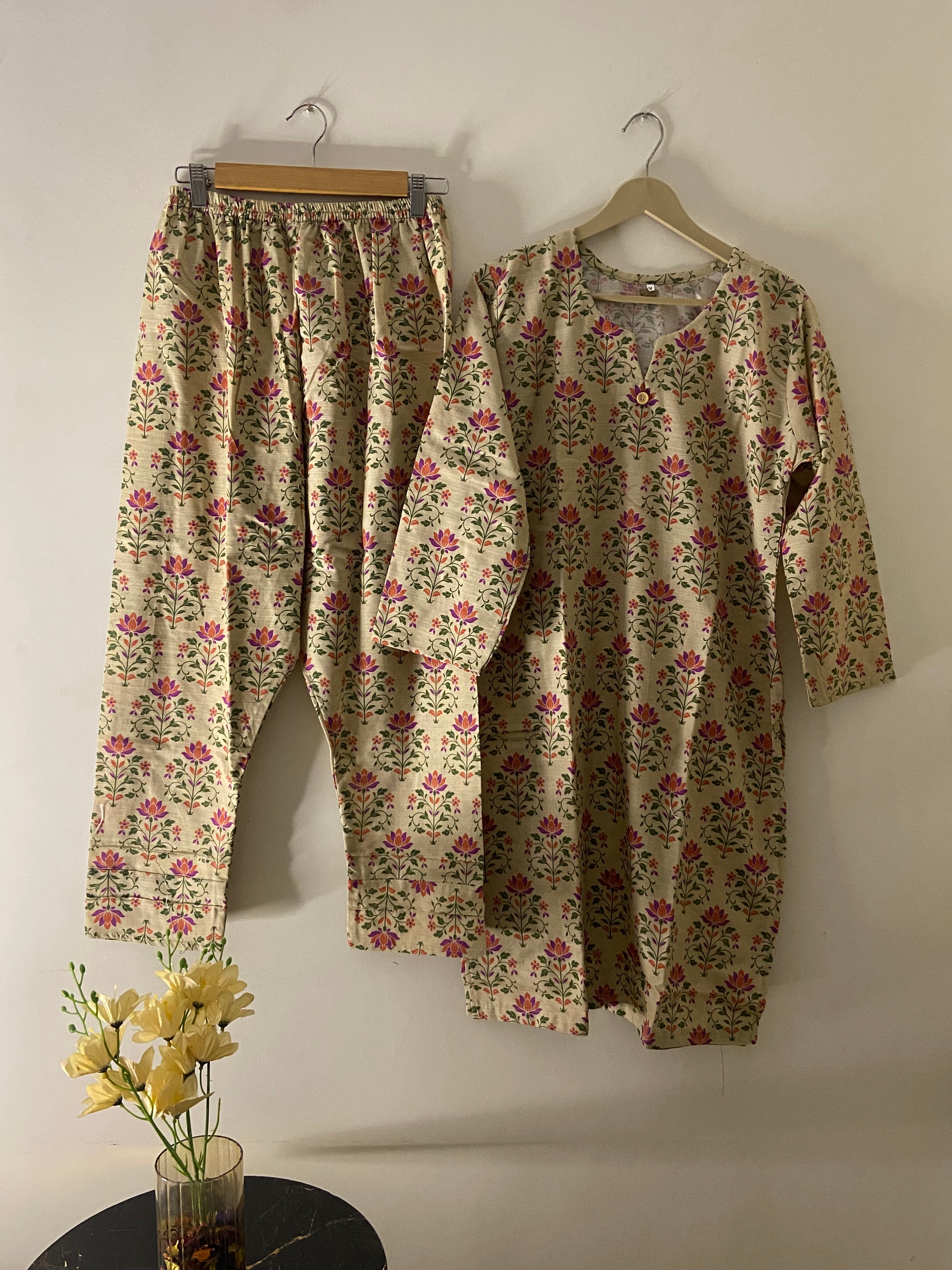 beige cream khaddar