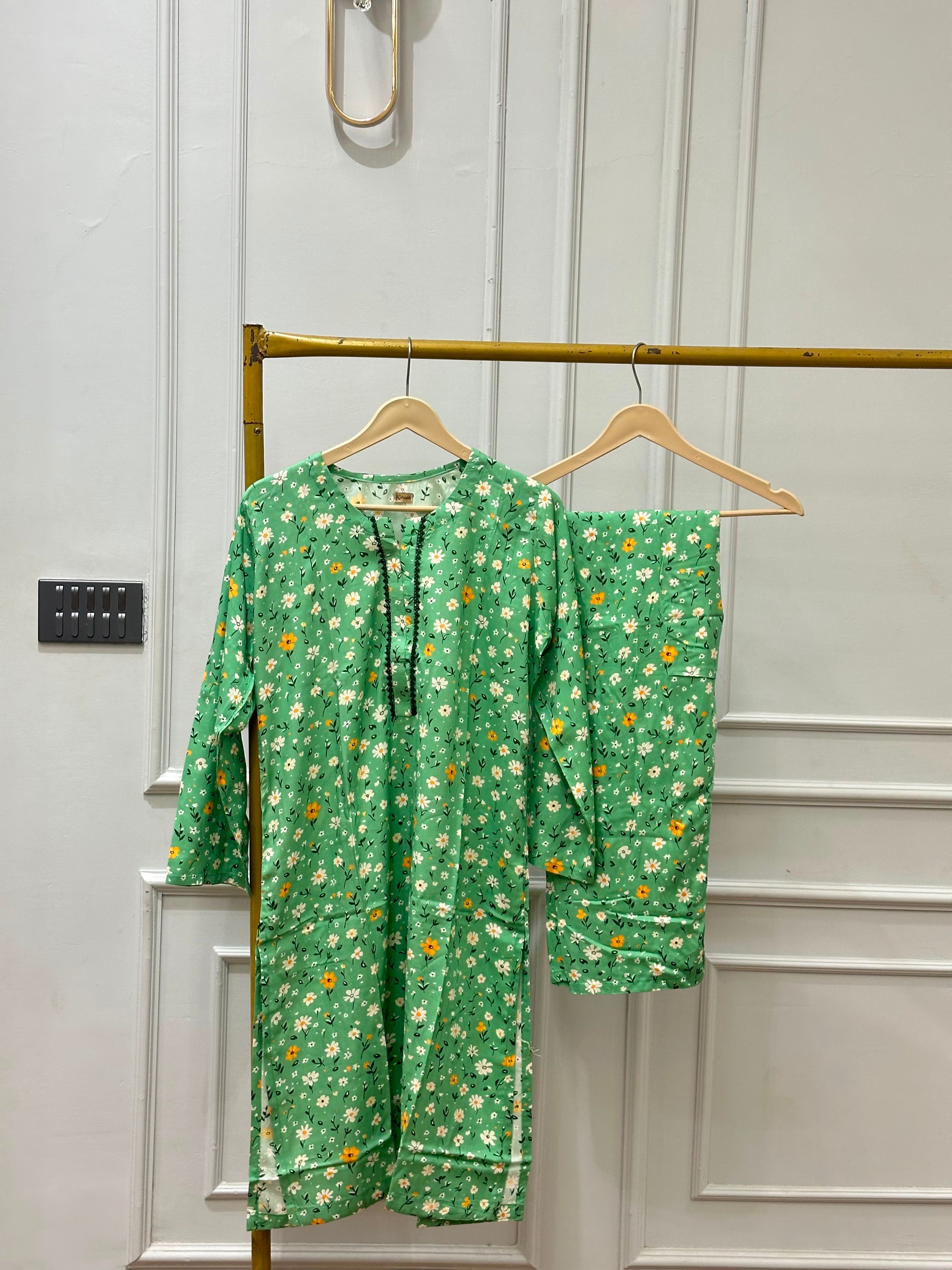 Mint green linen