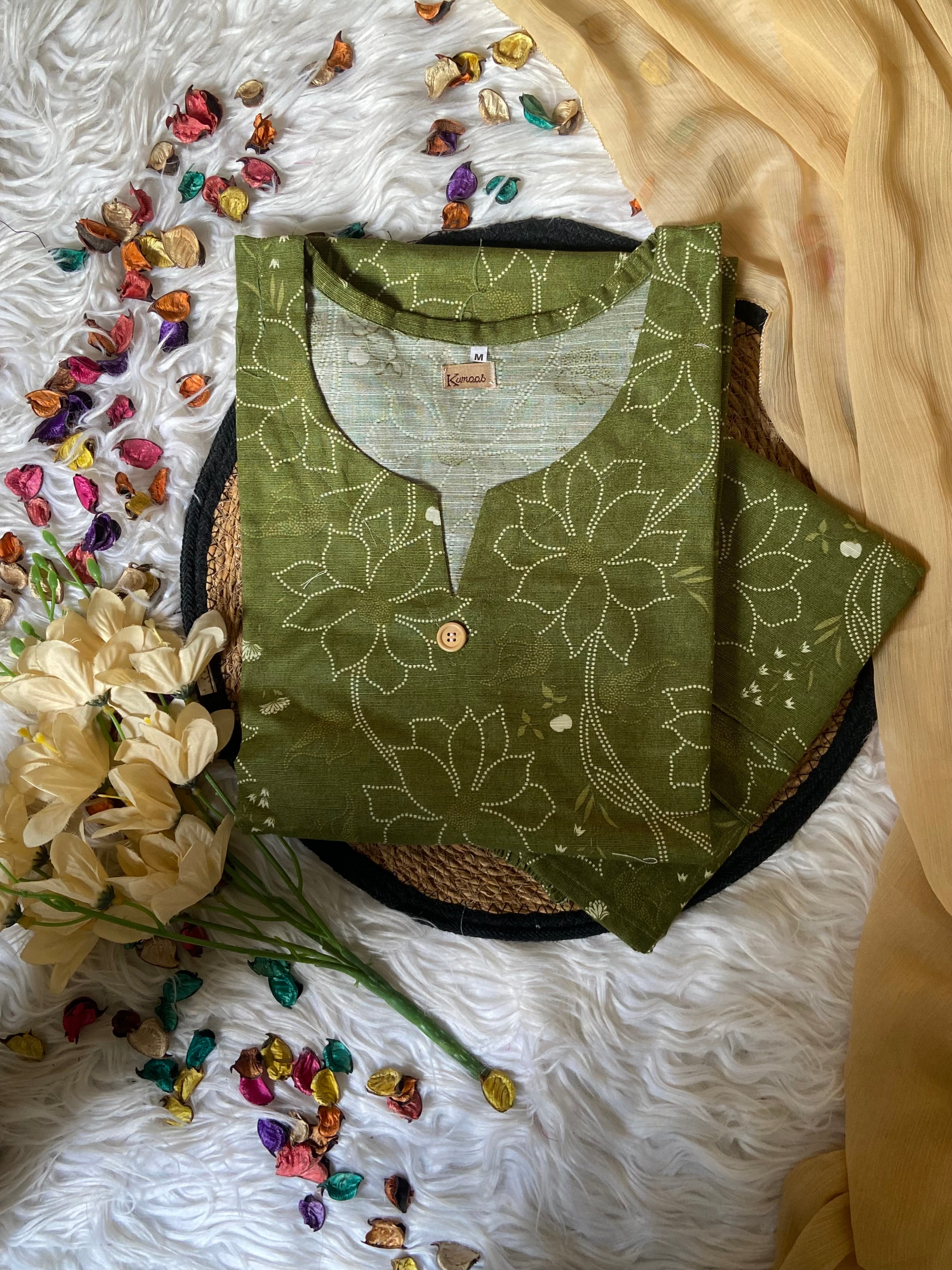 Parrot green khaddar