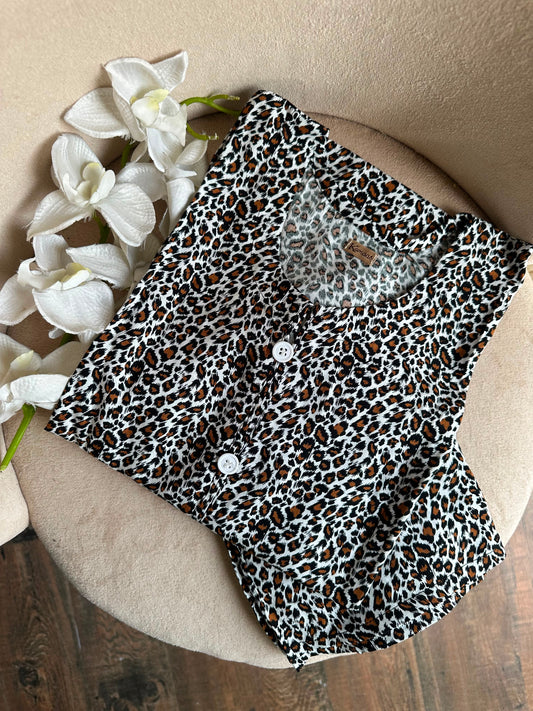 Leopard shift linen