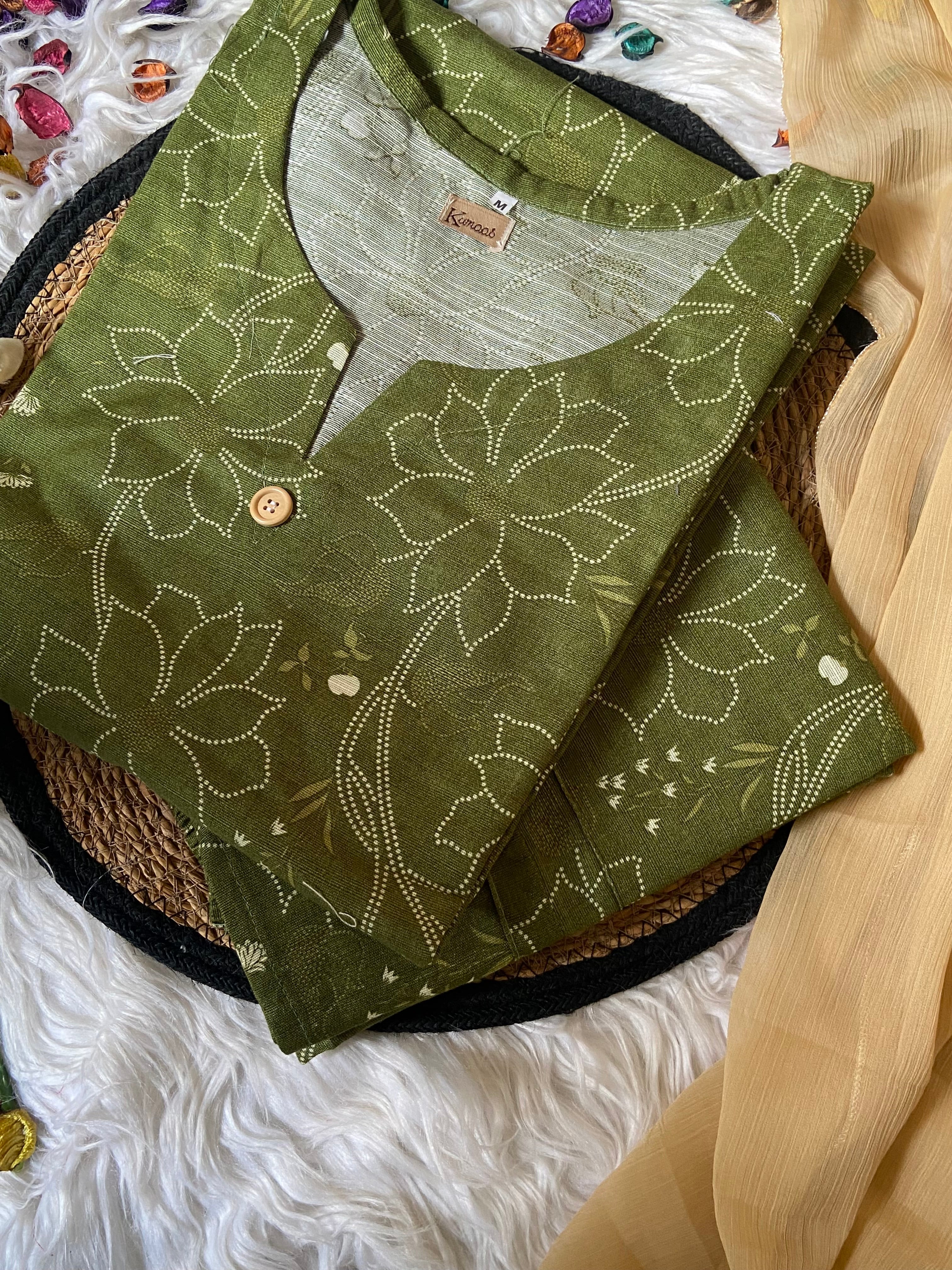 Parrot green khaddar