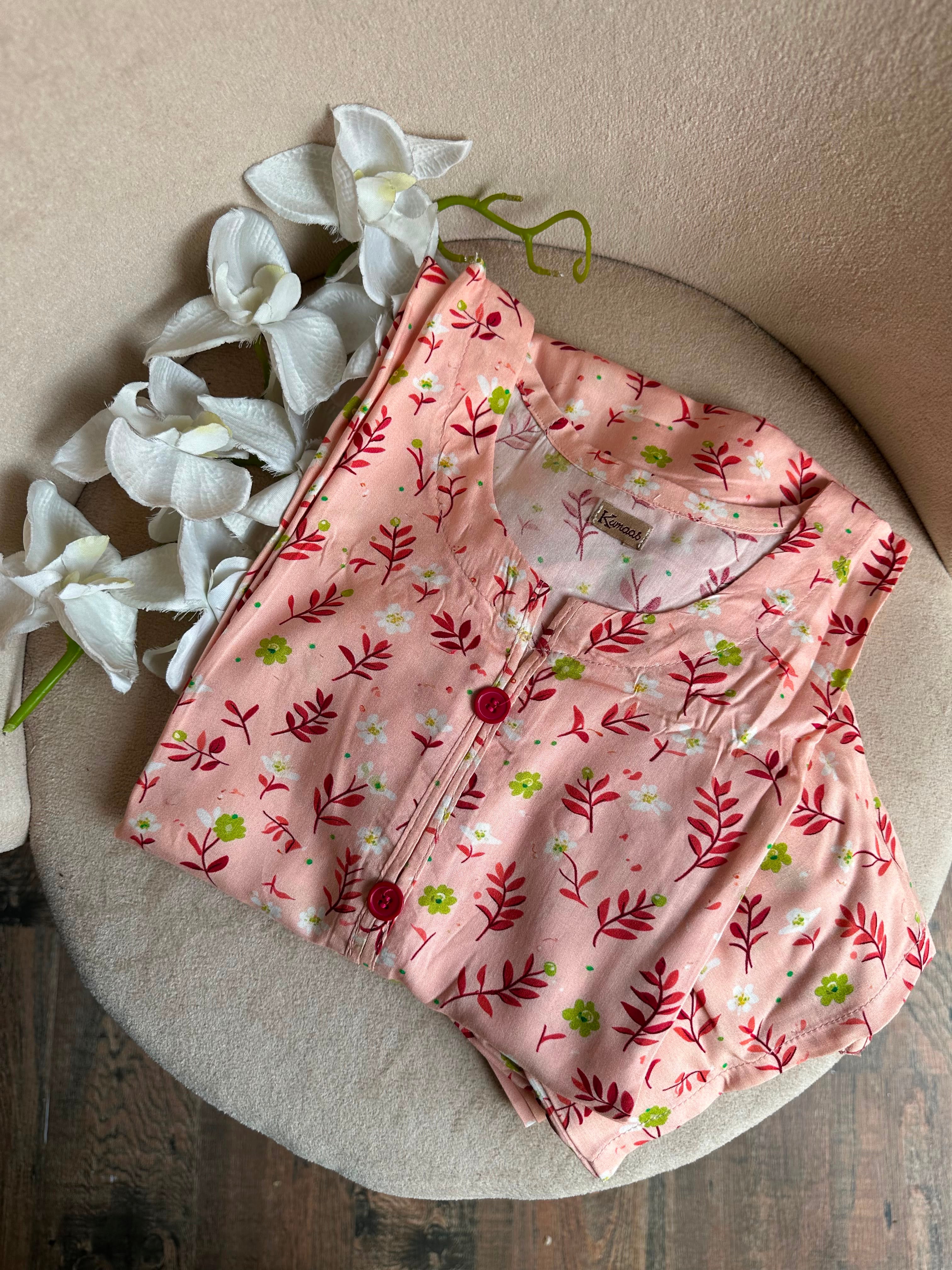 coral flora linen