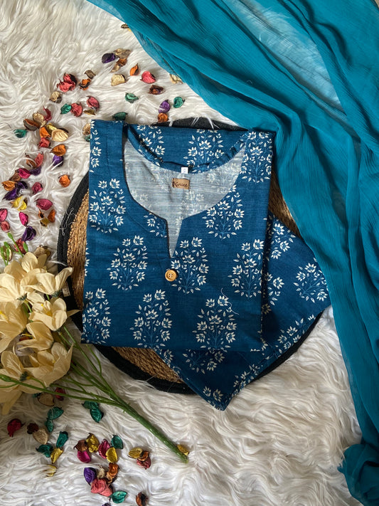Ocean blue khaddar