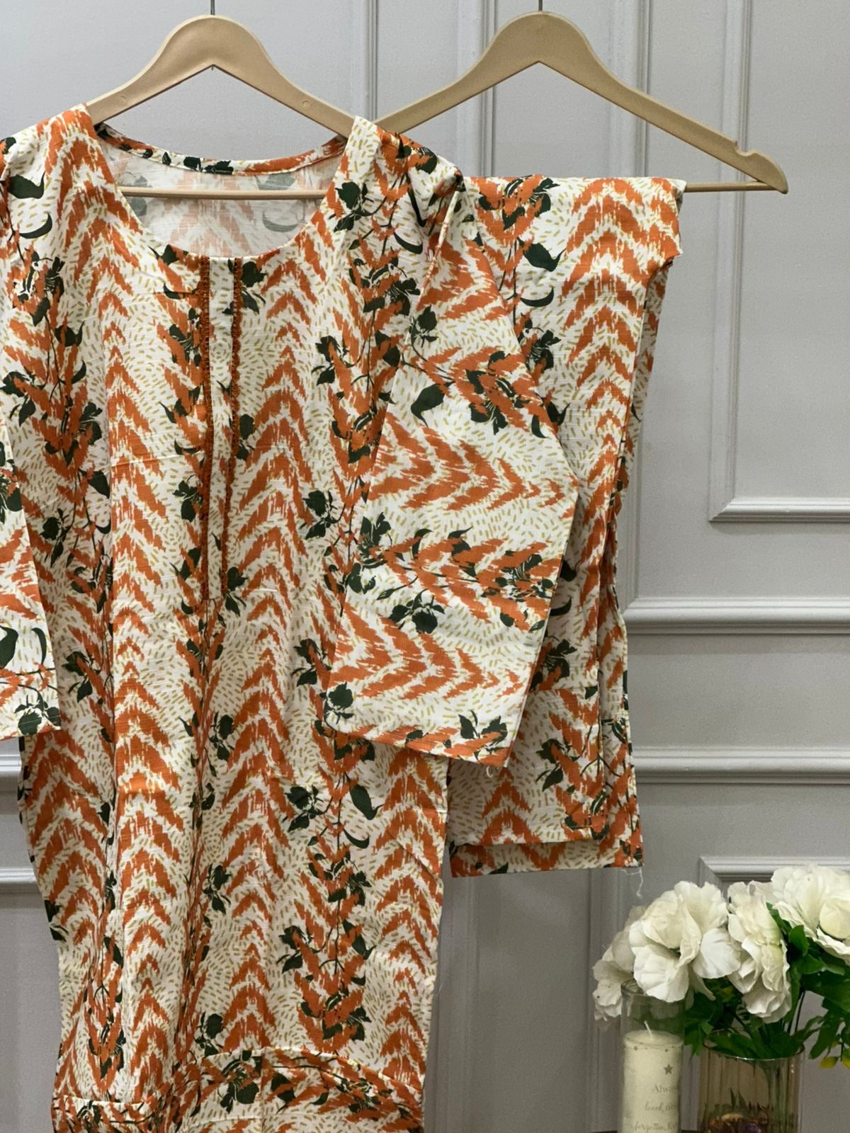 White tangerine khaddar