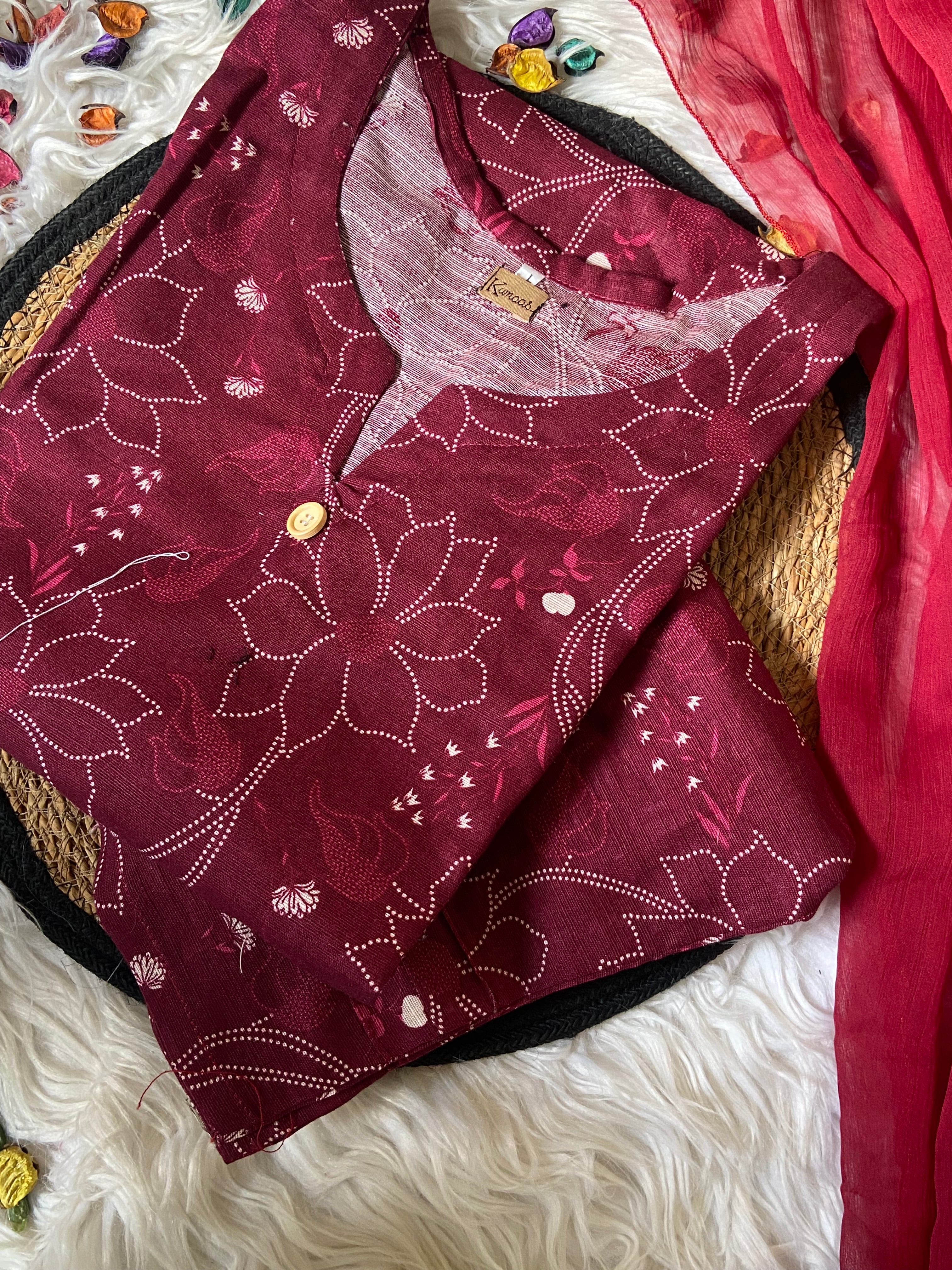 Maroon khaddar