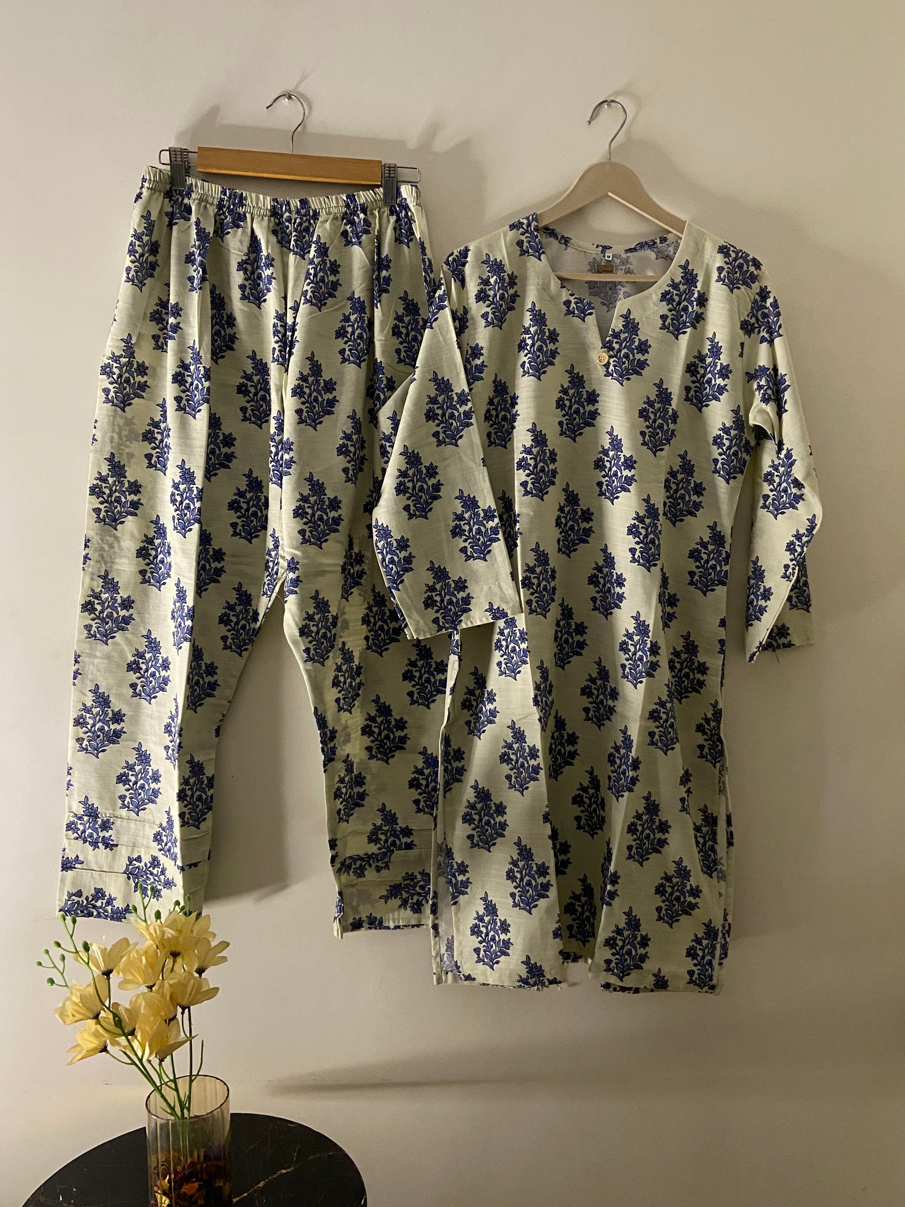off white bloom khaddar