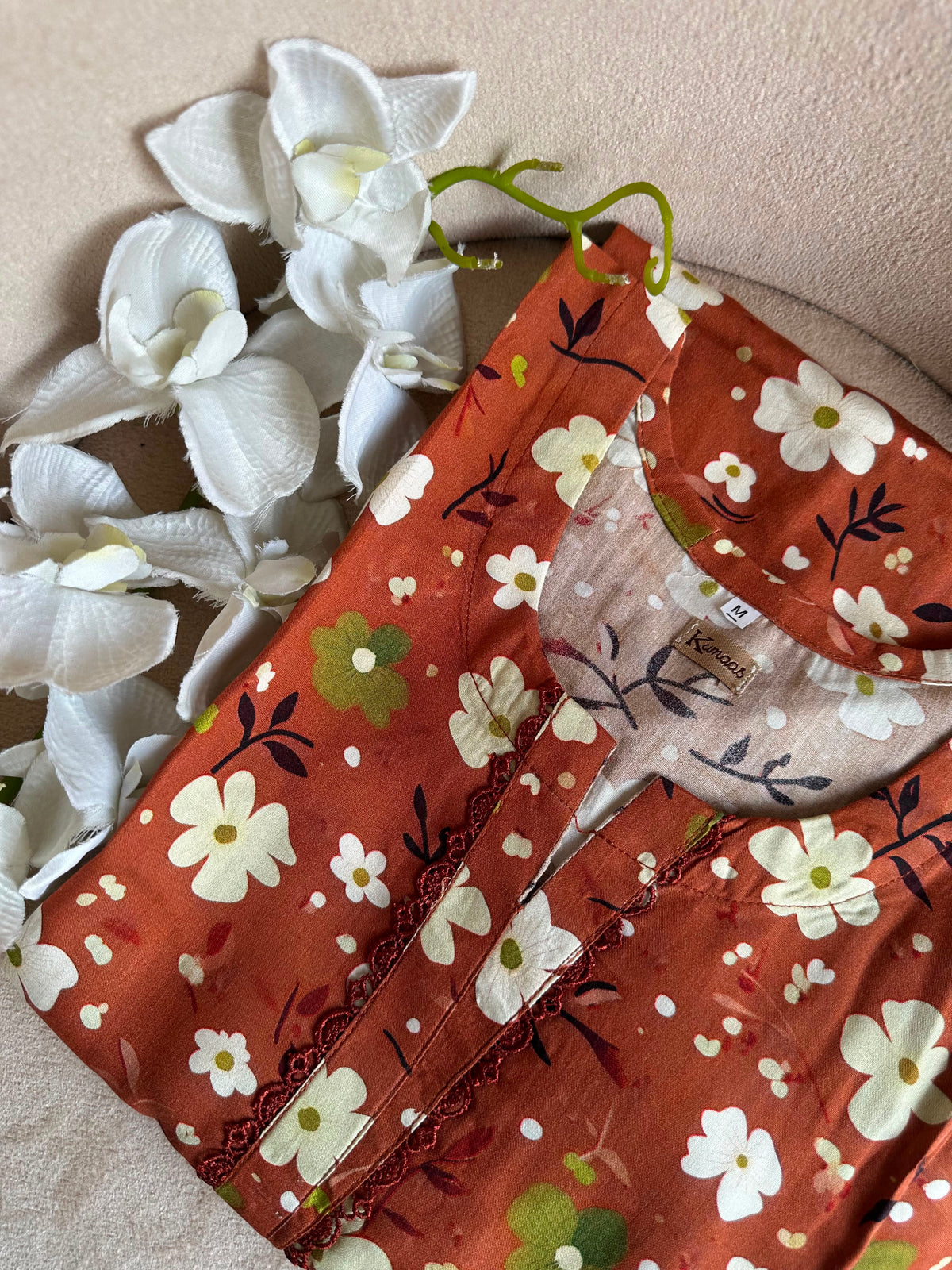 Orange bloom linen