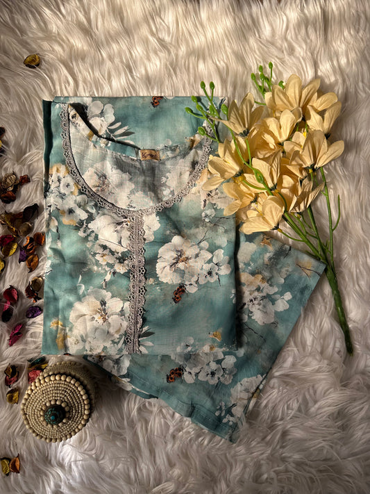 Cotton blue lawn