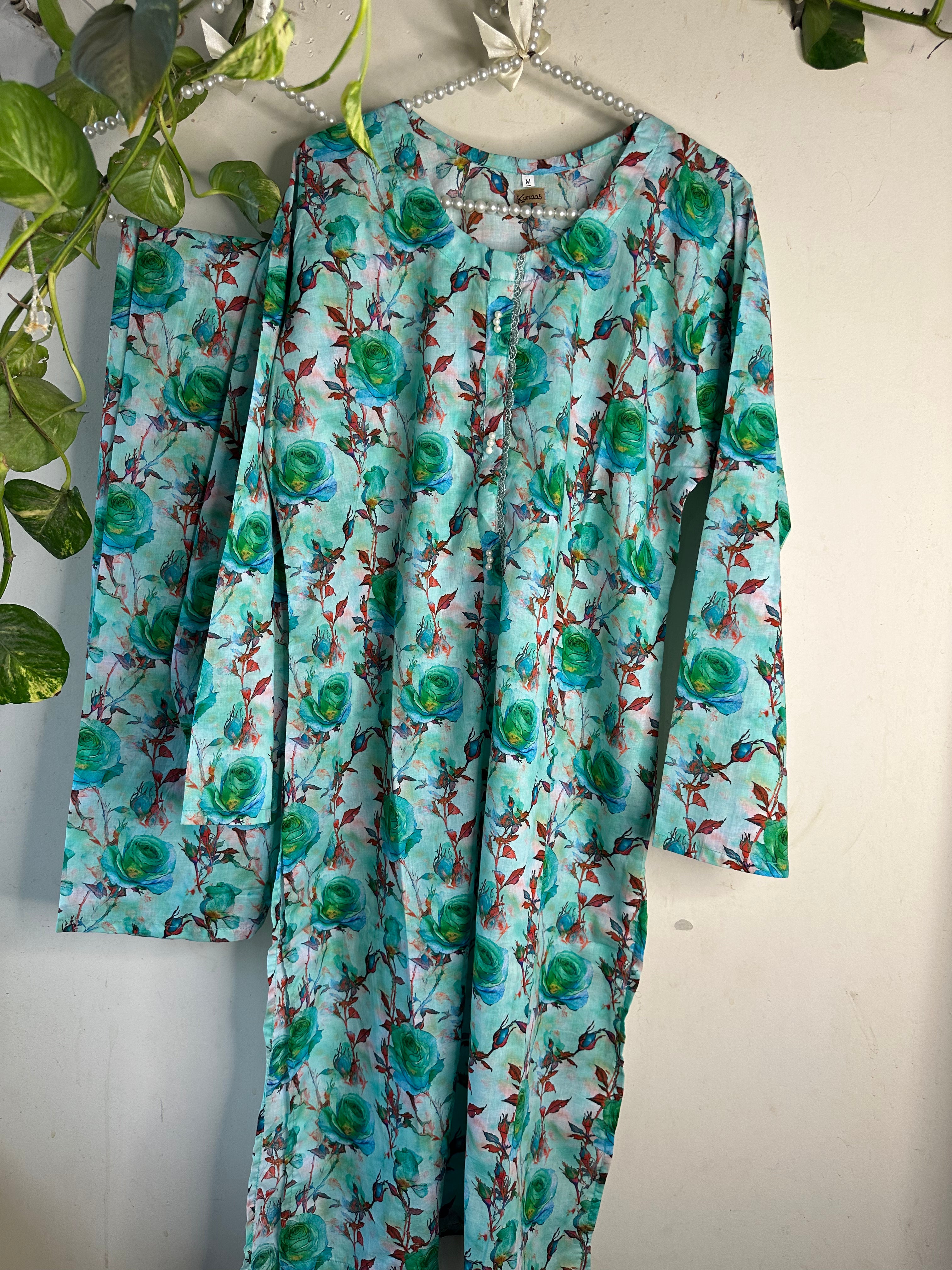 Floral ferozi lawn