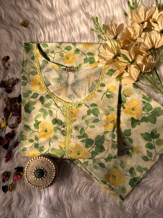 Floral pistachio lawn
