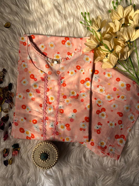 Powder pink lawn