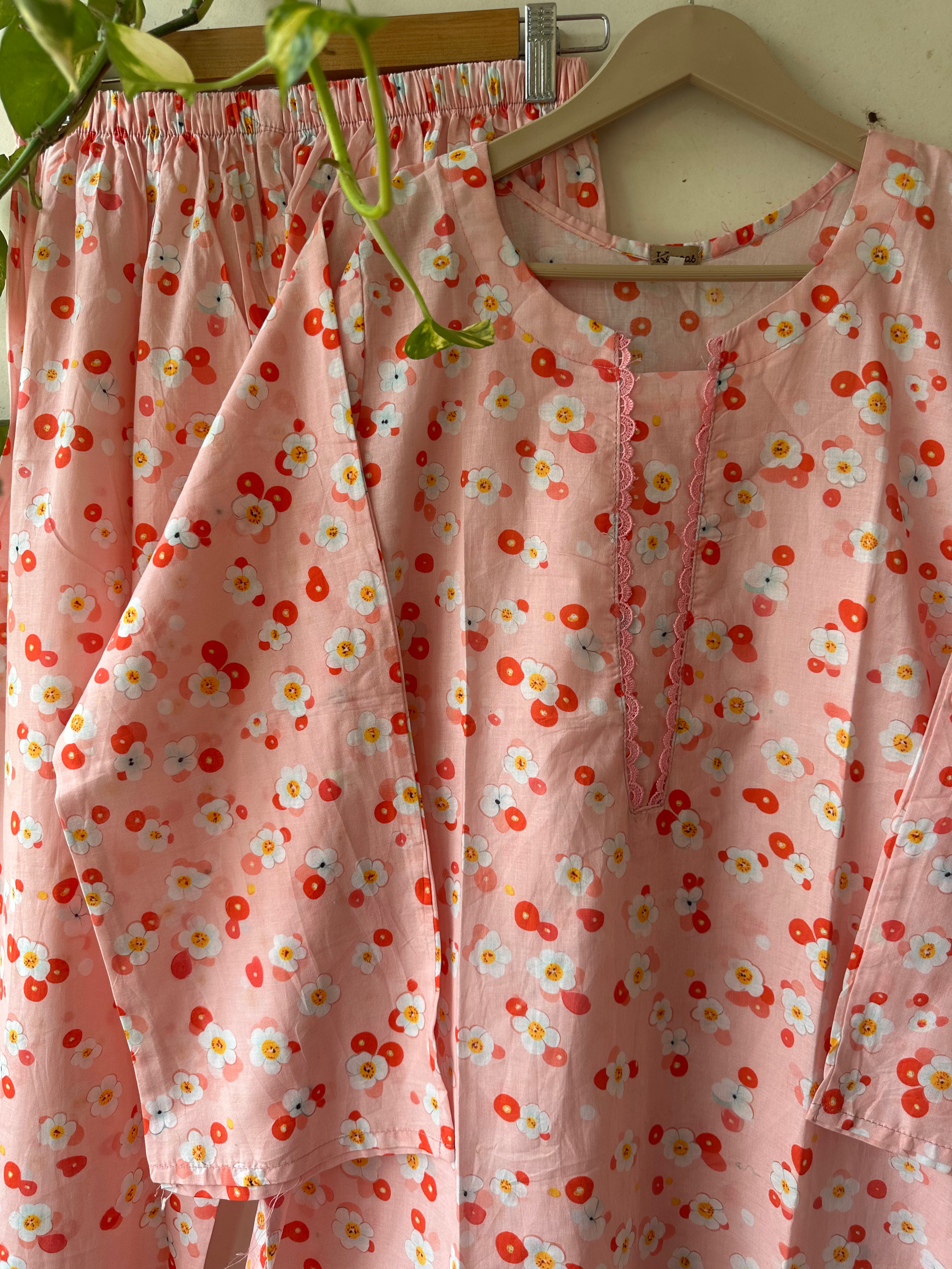 Powder pink lawn