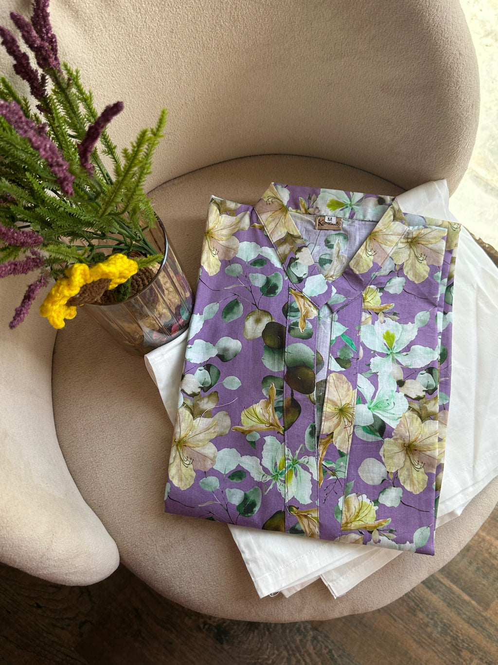 Purple onion lawn kurti