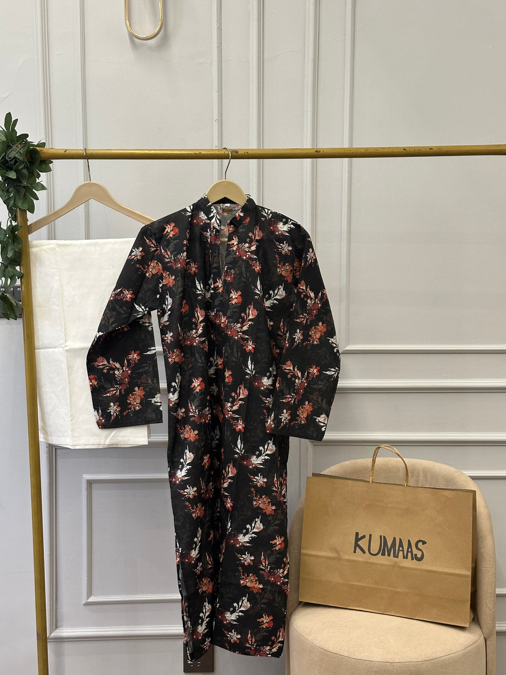 Black orchid lawn kurti