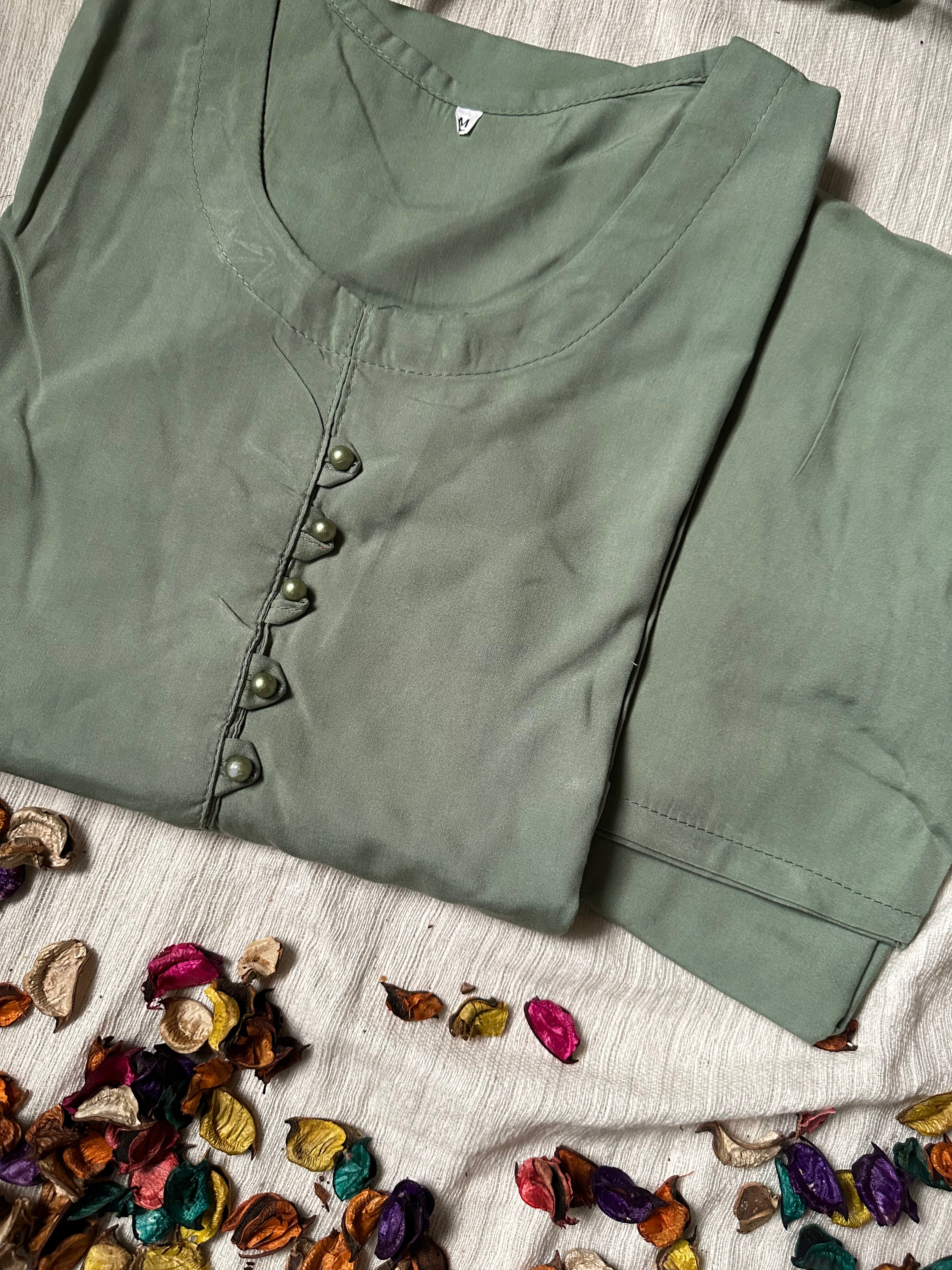 Mint linen solid