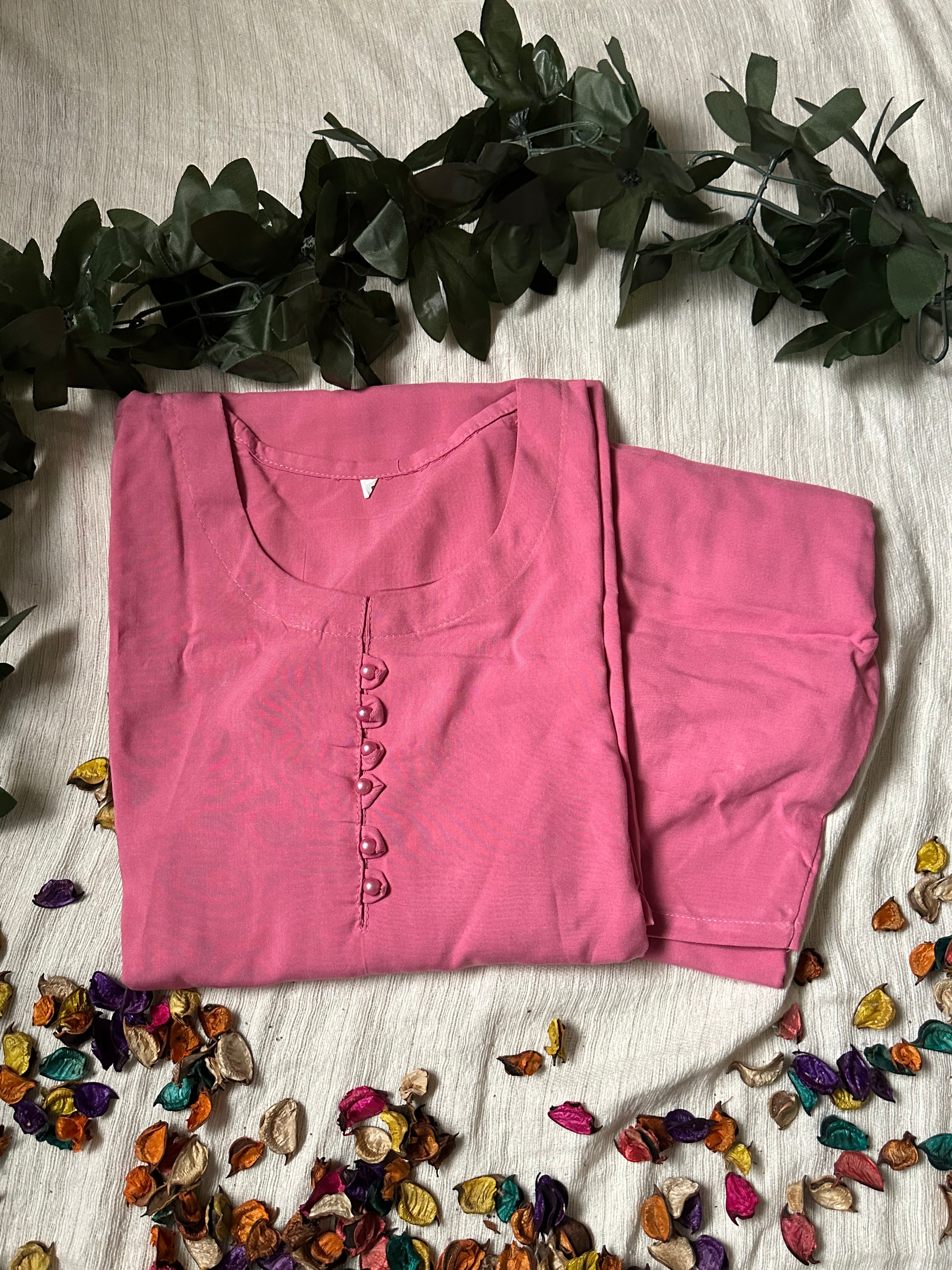 Pink linen solid