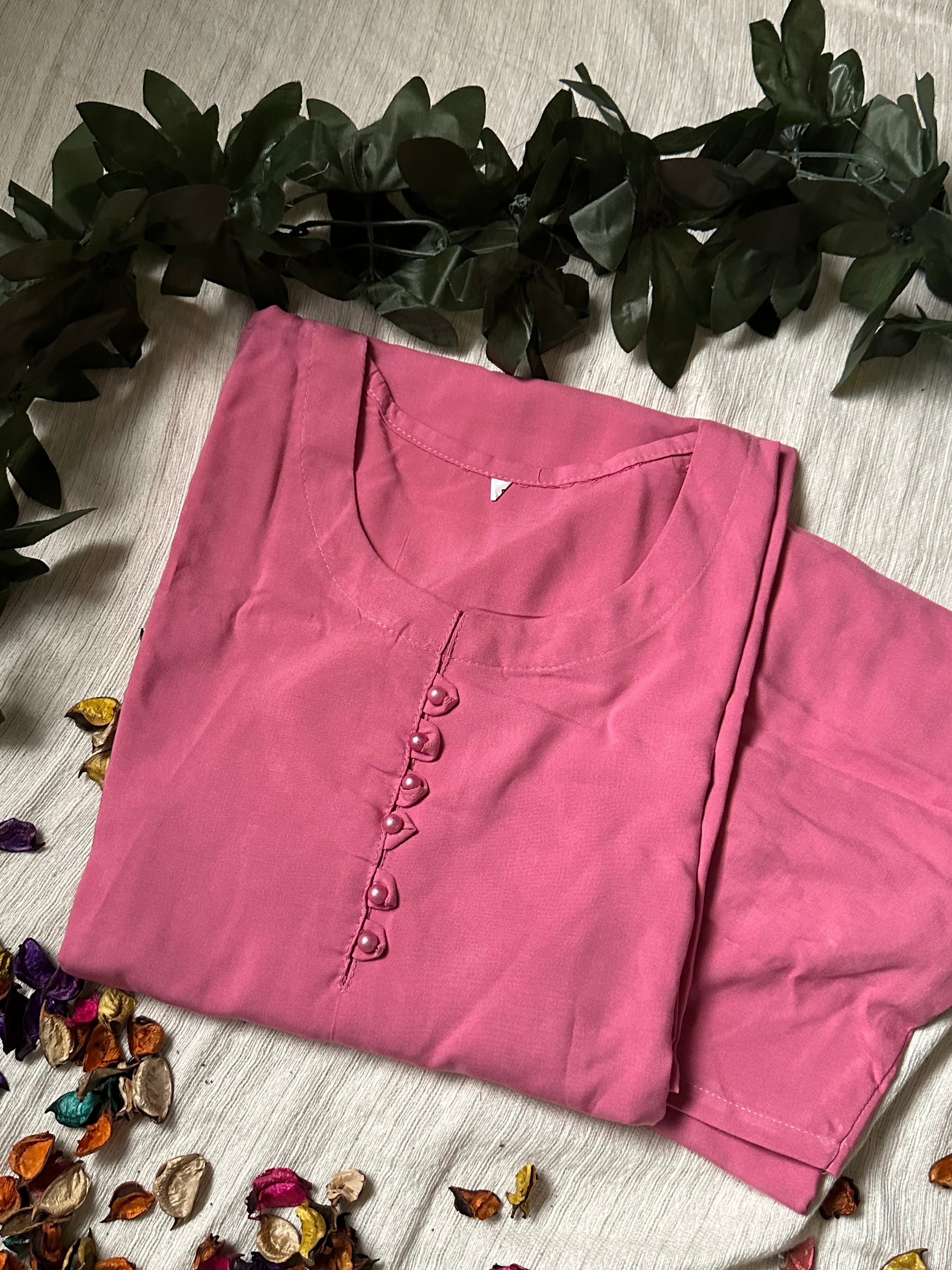 Pink linen solid