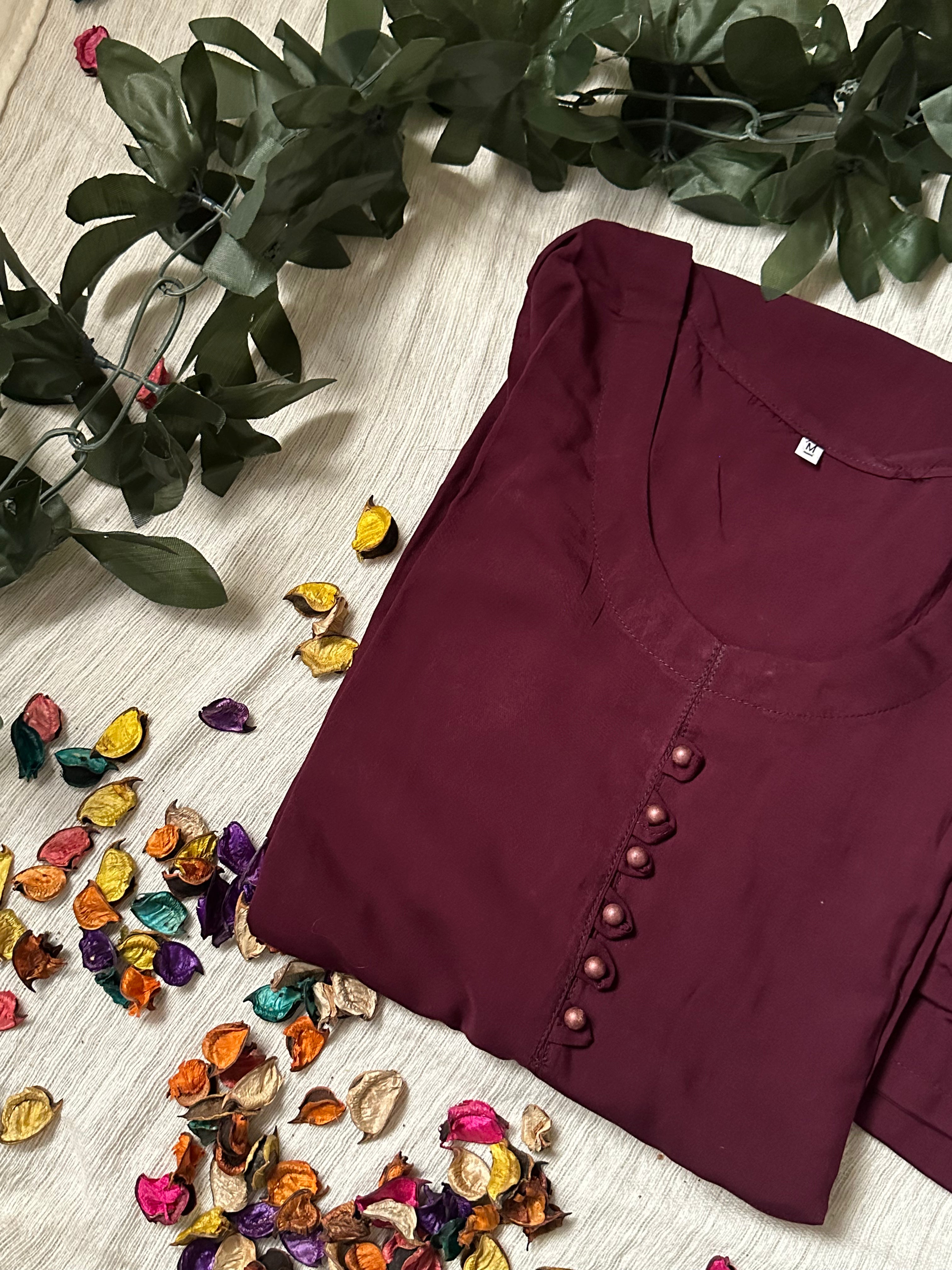 Burgundy linen solid