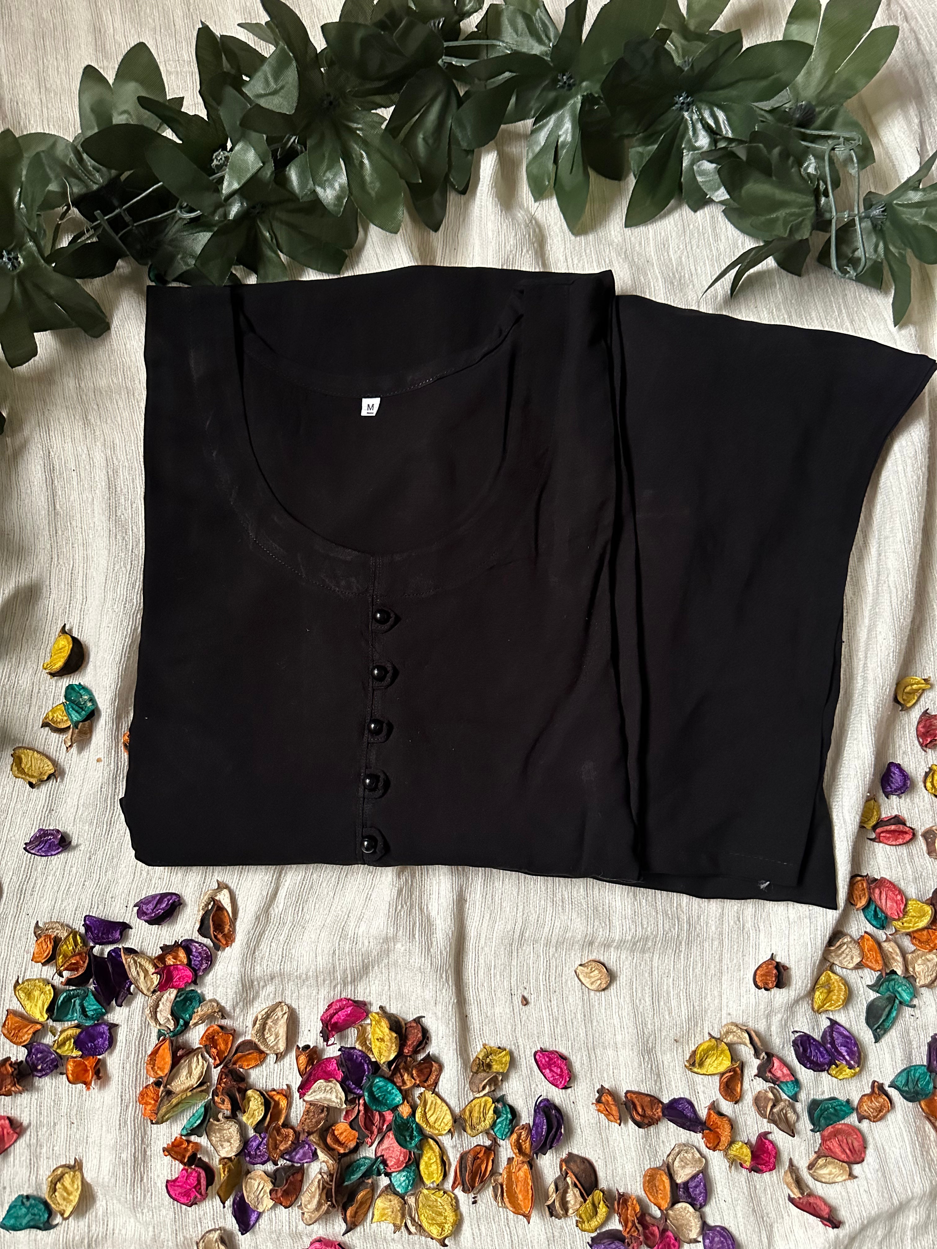 Black linen solid