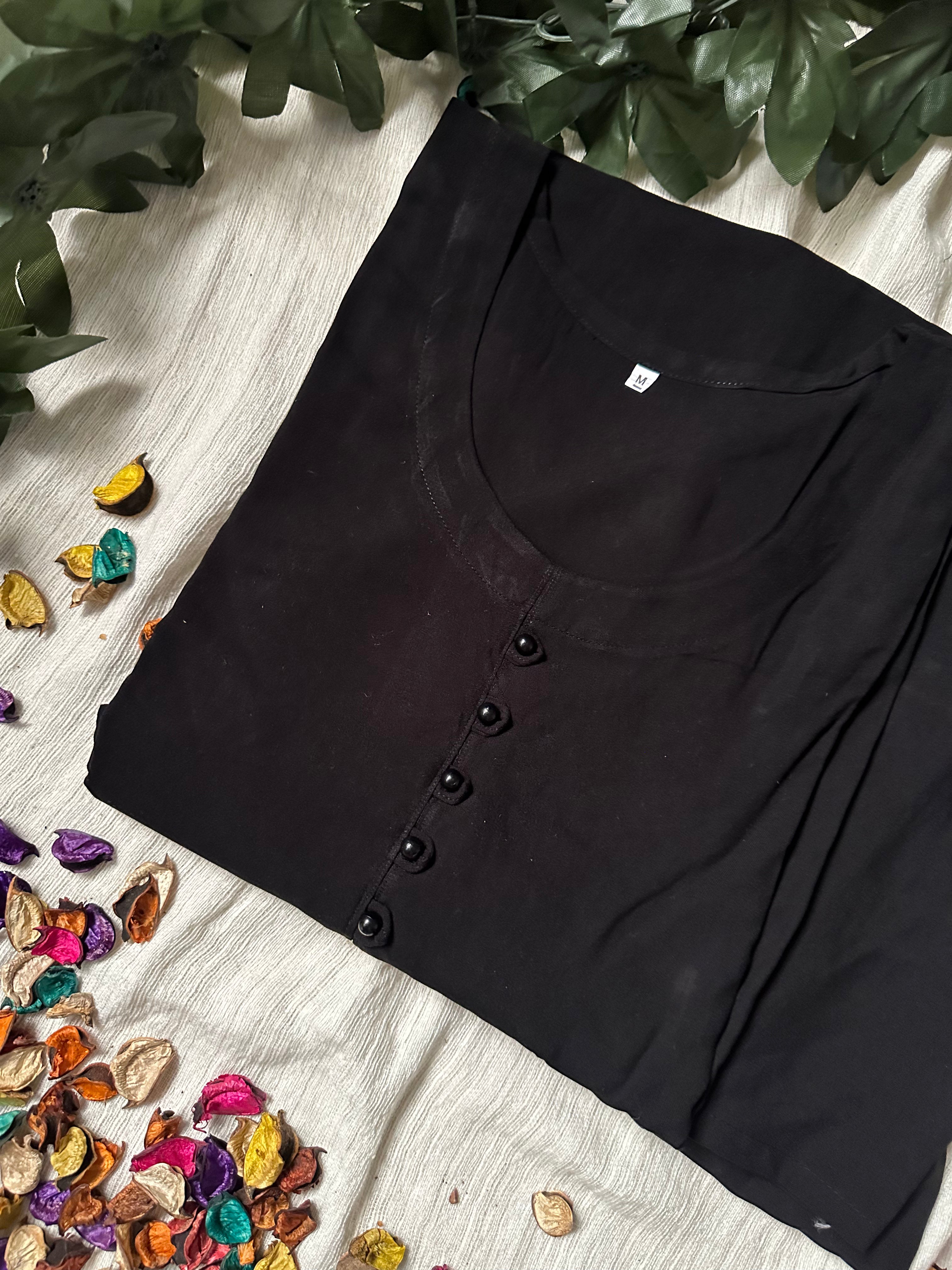 Black linen solid