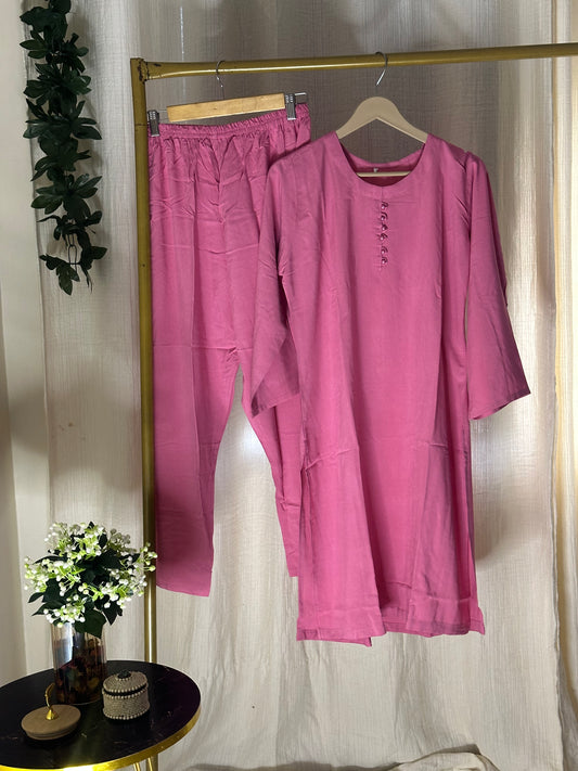 Pink linen solid