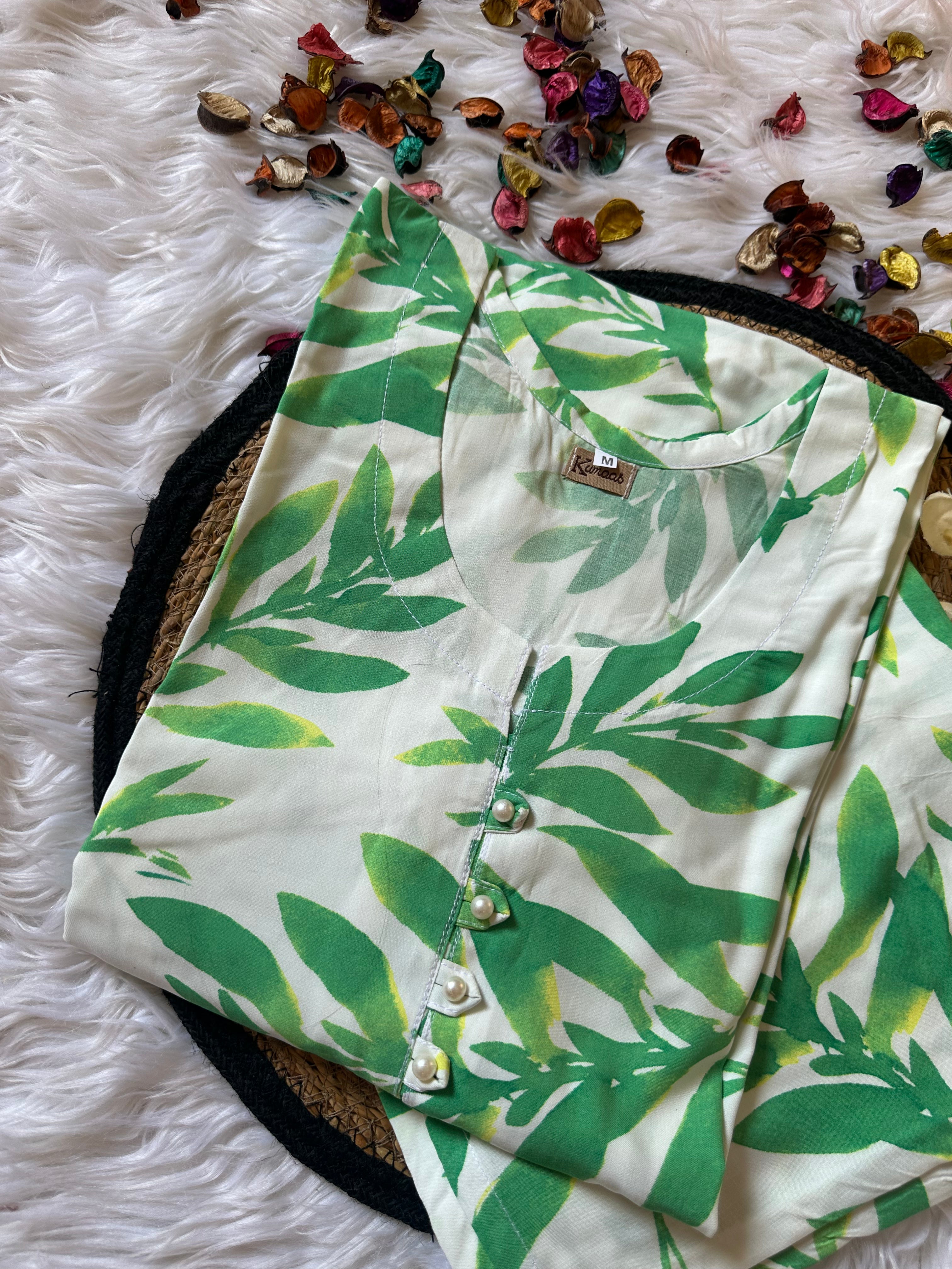 Petal green linen
