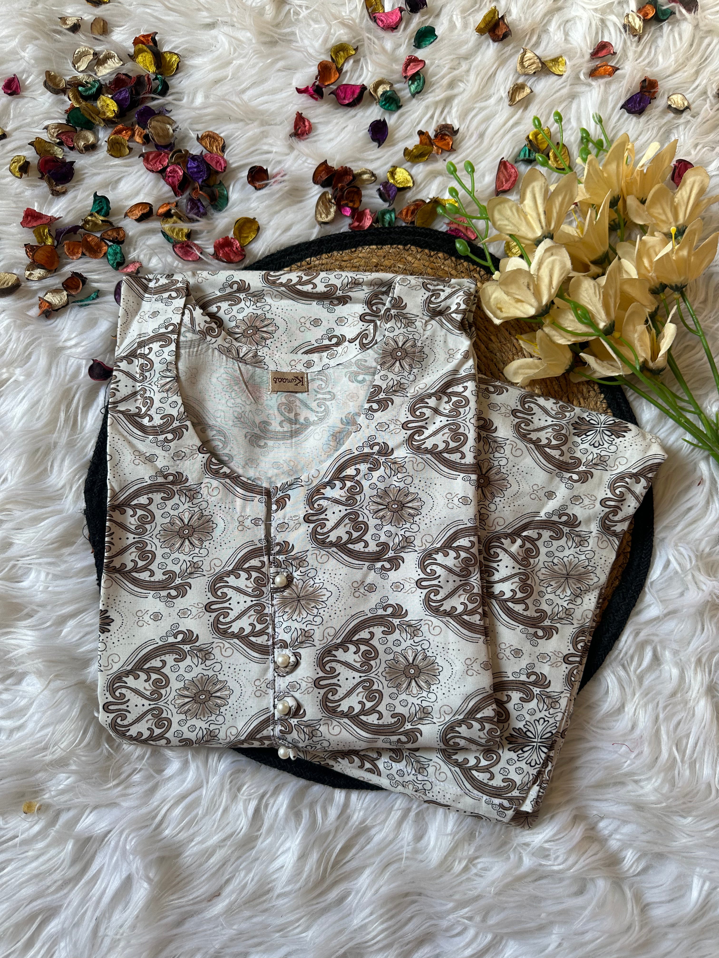 Brown beige linen