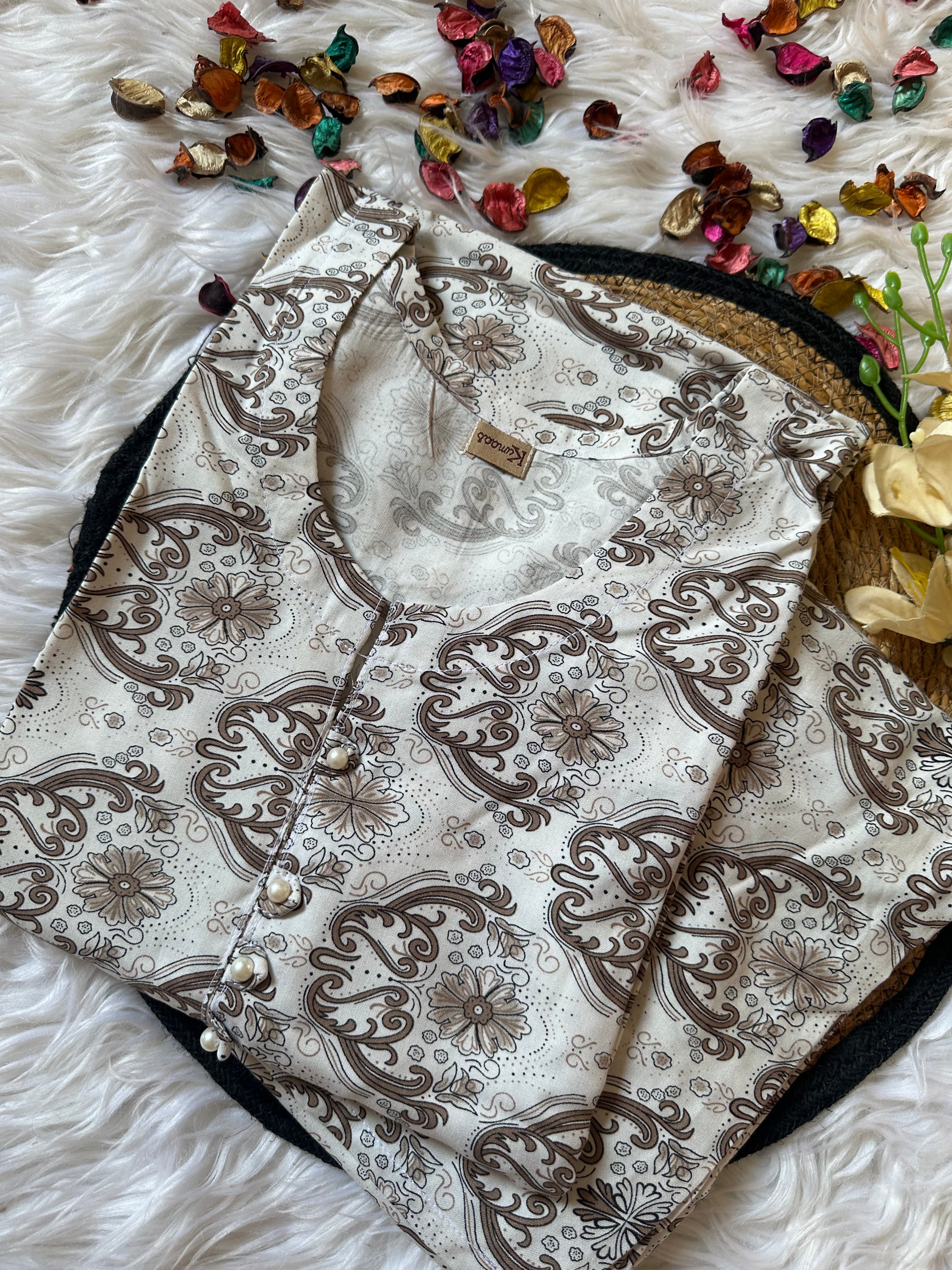 Brown beige linen