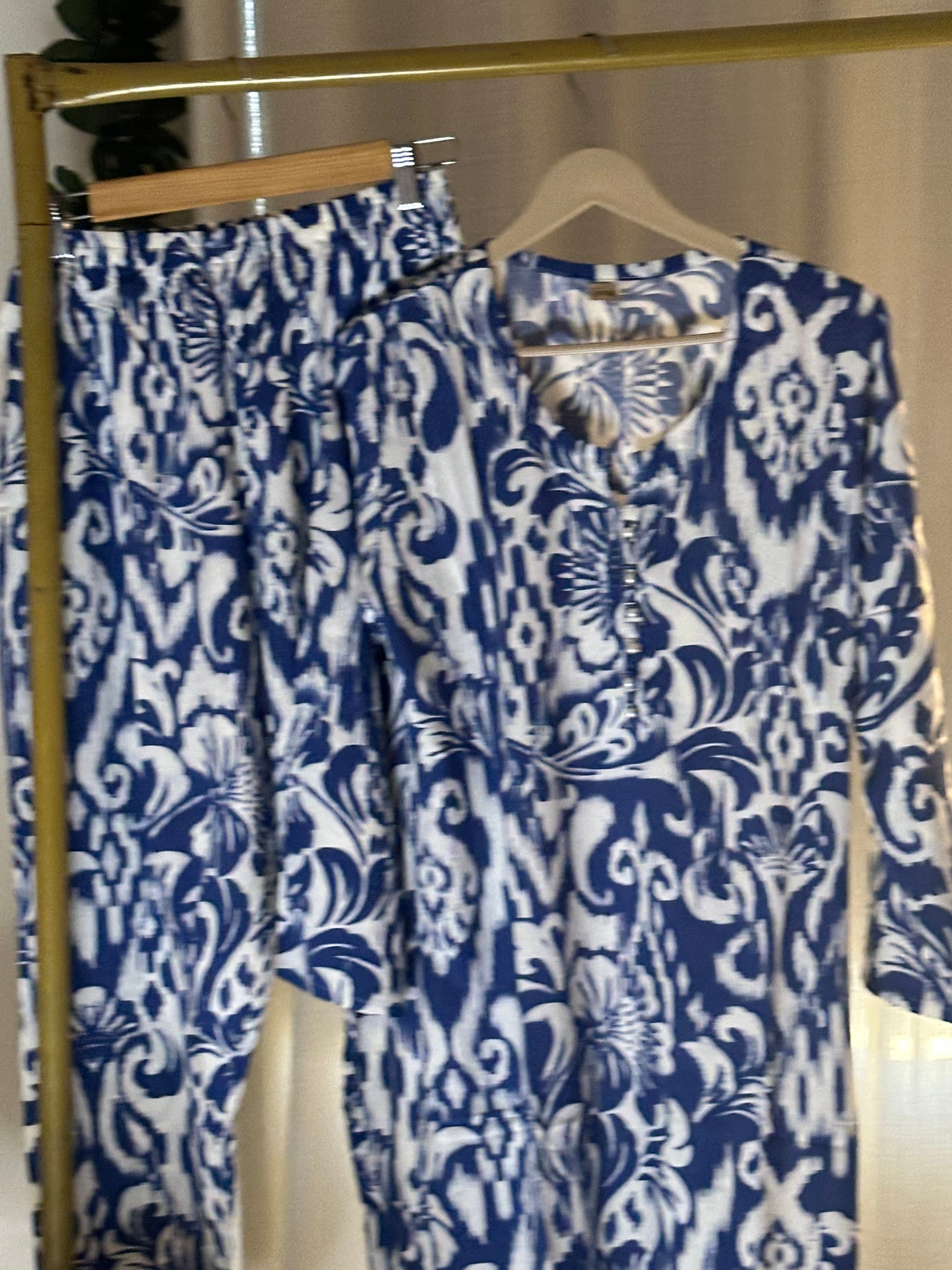 Marble blue linen