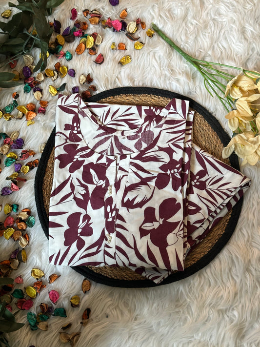 White margenta linen